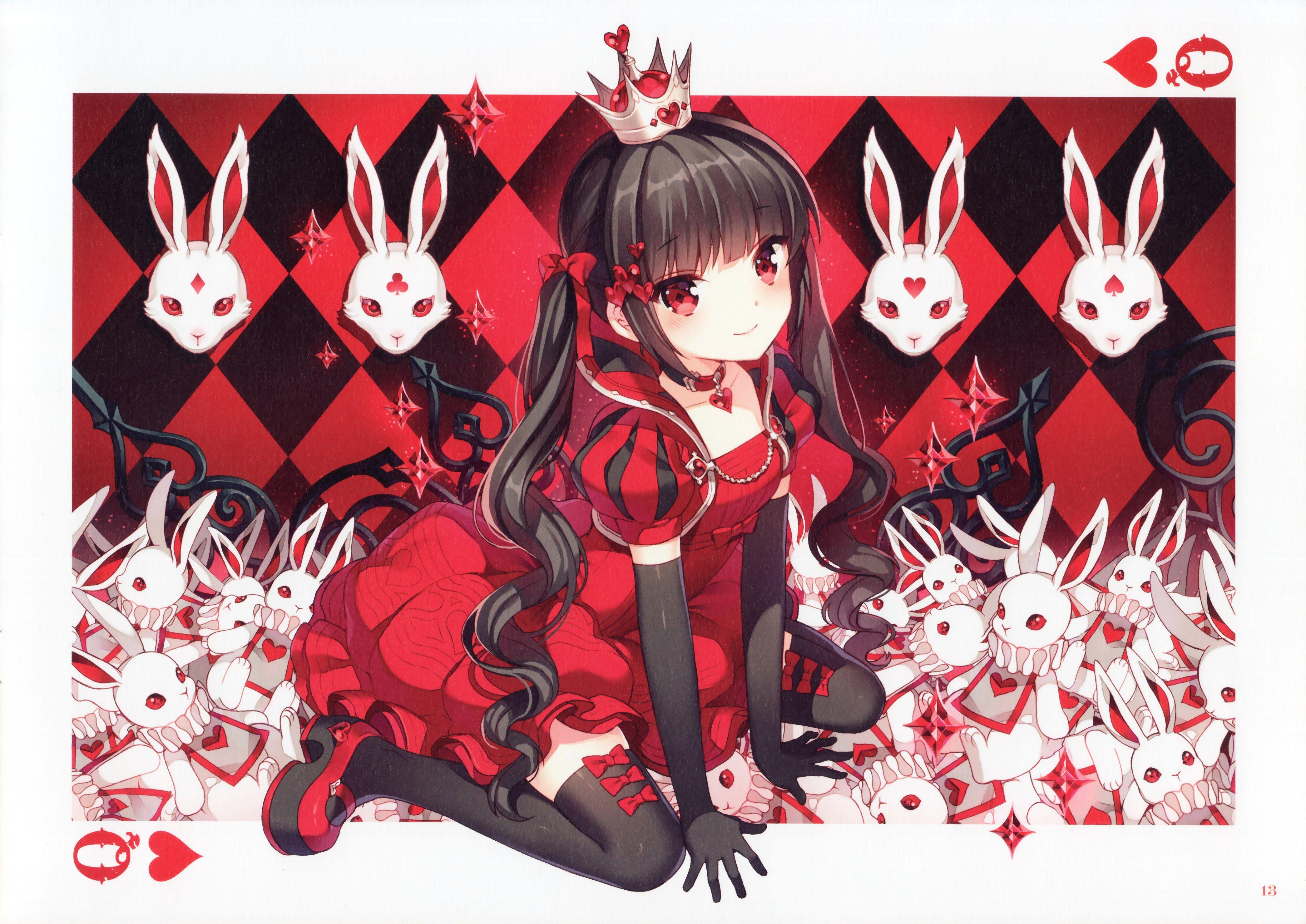 4182x2960 Alice in Wonderland Queen of Hearts Black Gloves Puffy Sleeves