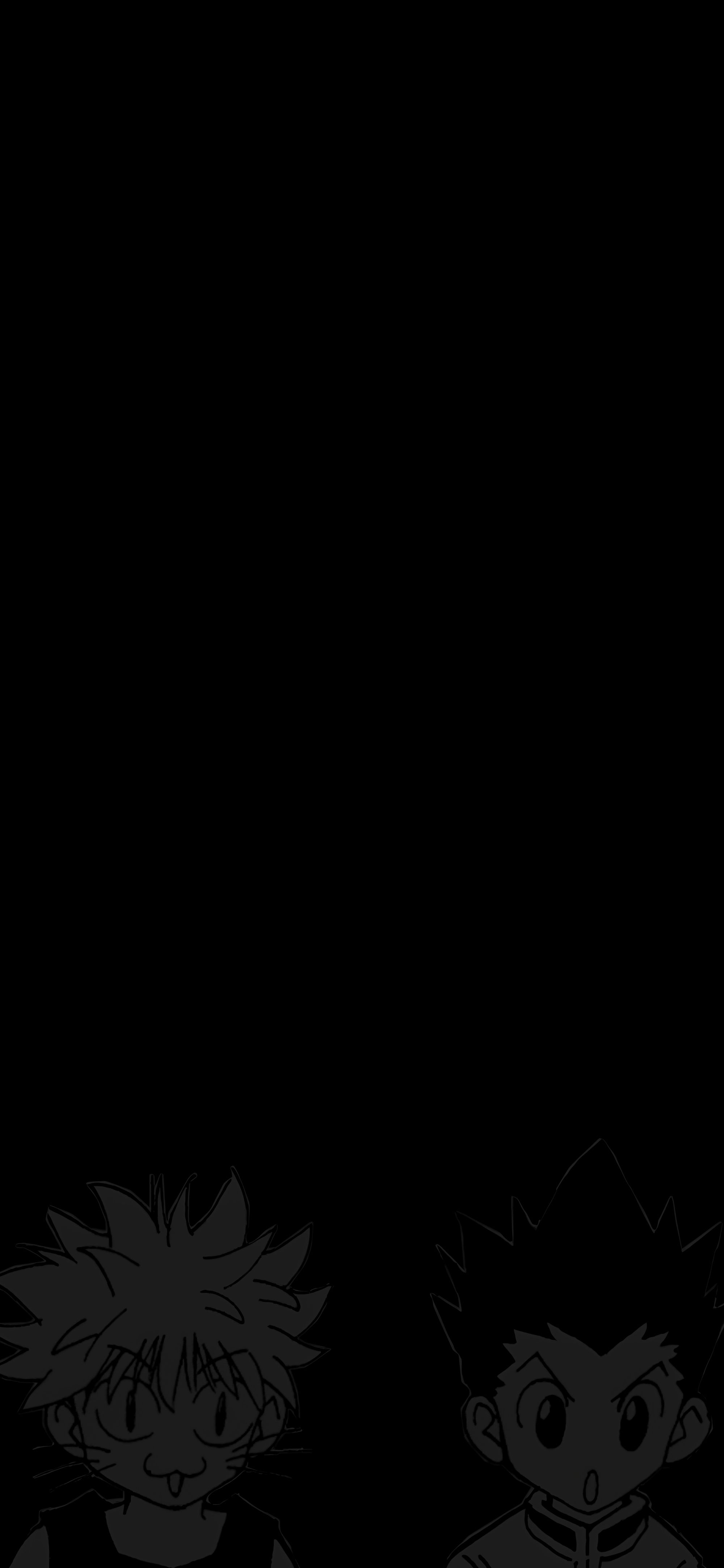 2000x4329 Hunter x Hunter Gon and Killua Black Background Wallpaper
