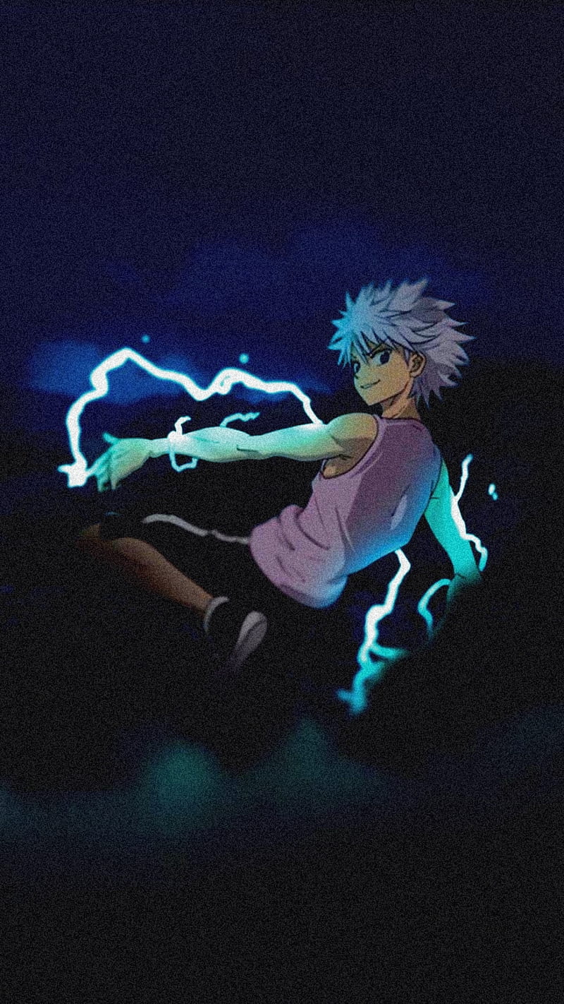 800x1422 Killua, anime, black, blue, crush, hunter, hunter x hunter, hxh, power, thunder, HD phone wallpaper