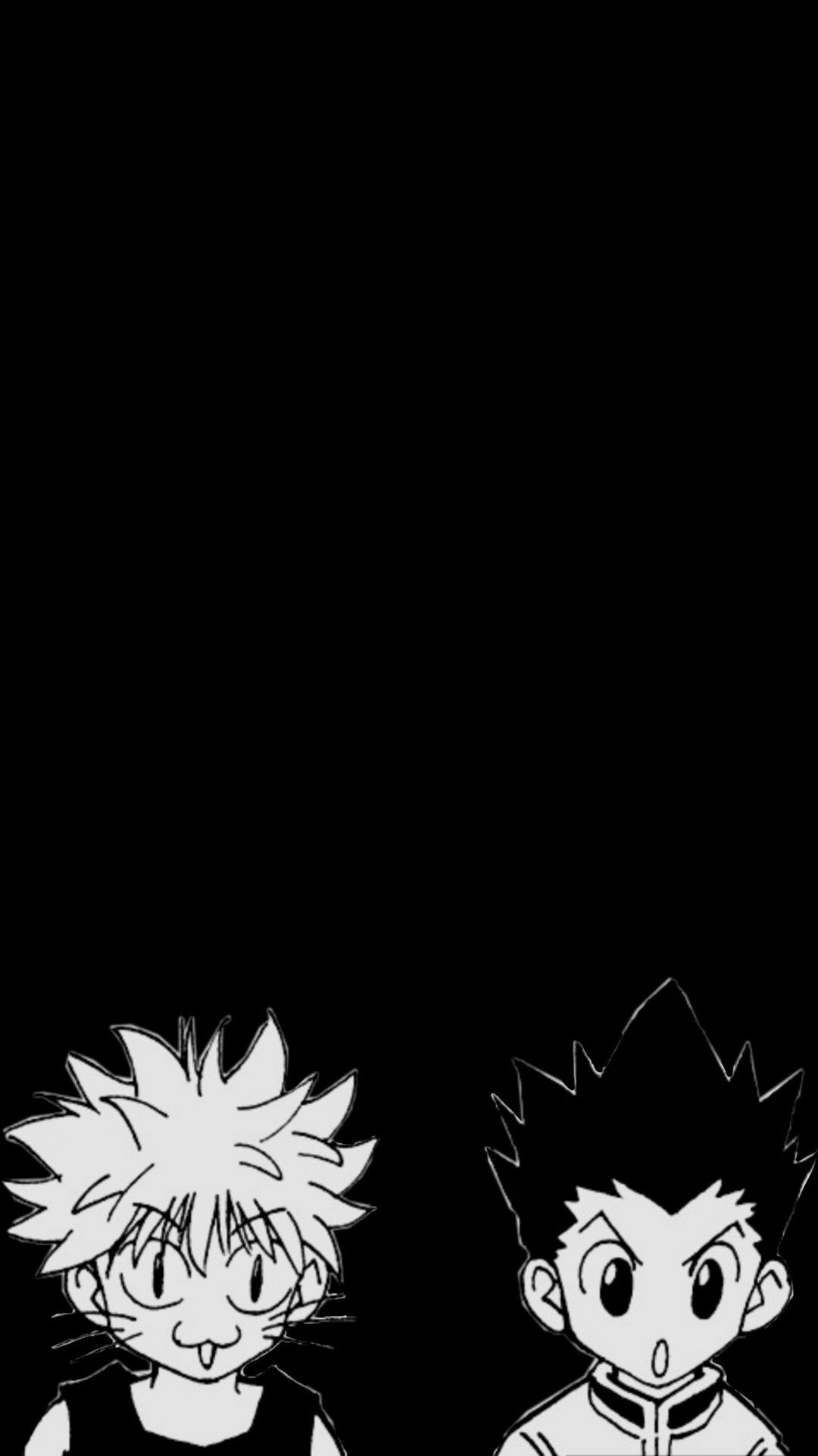 1080x1922 Killua Black And White Wallpaper