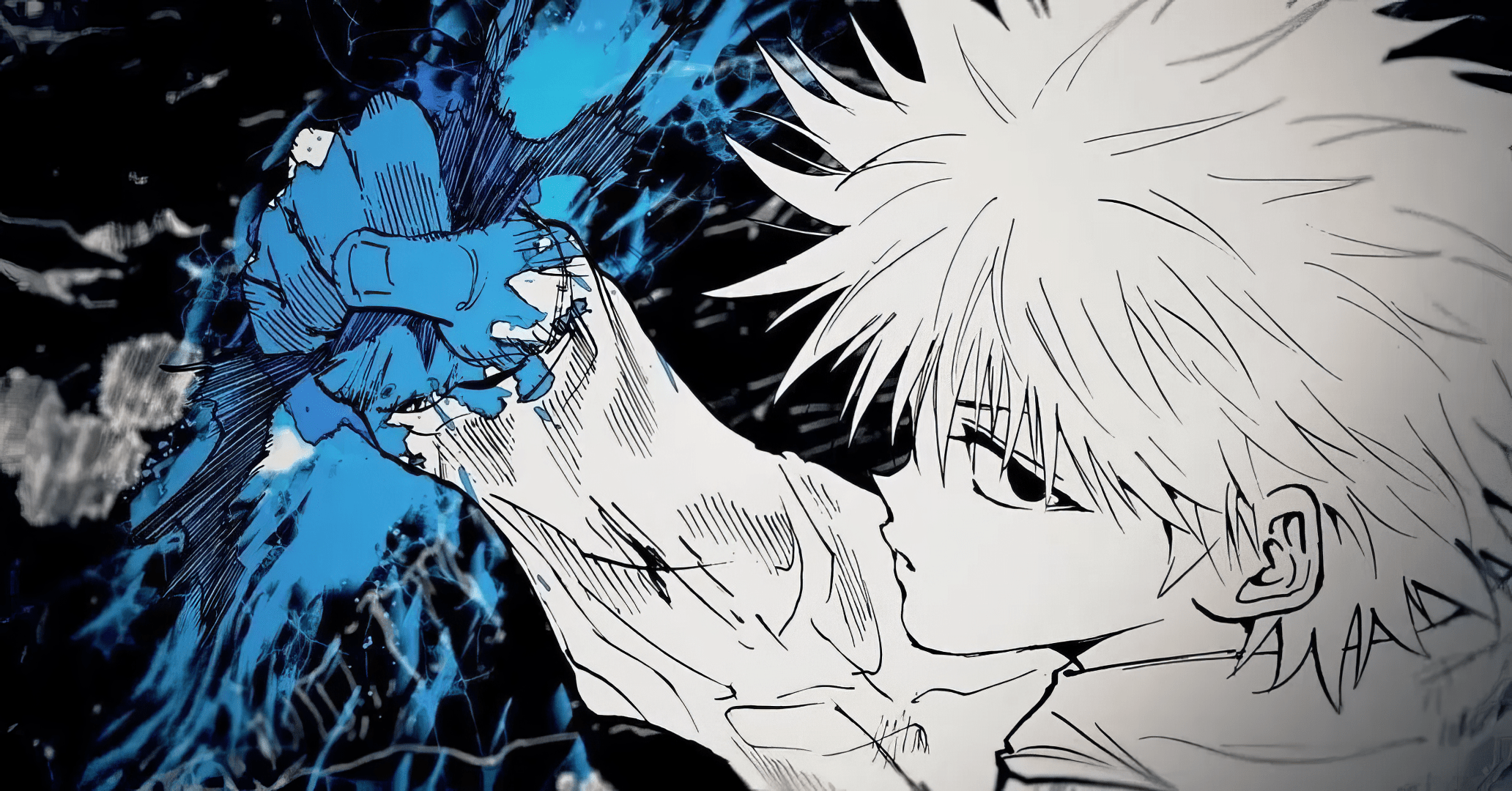 2064x1080 HD Wallpaper: Killua Zoldyck in Rage x Hunter Mangax1080