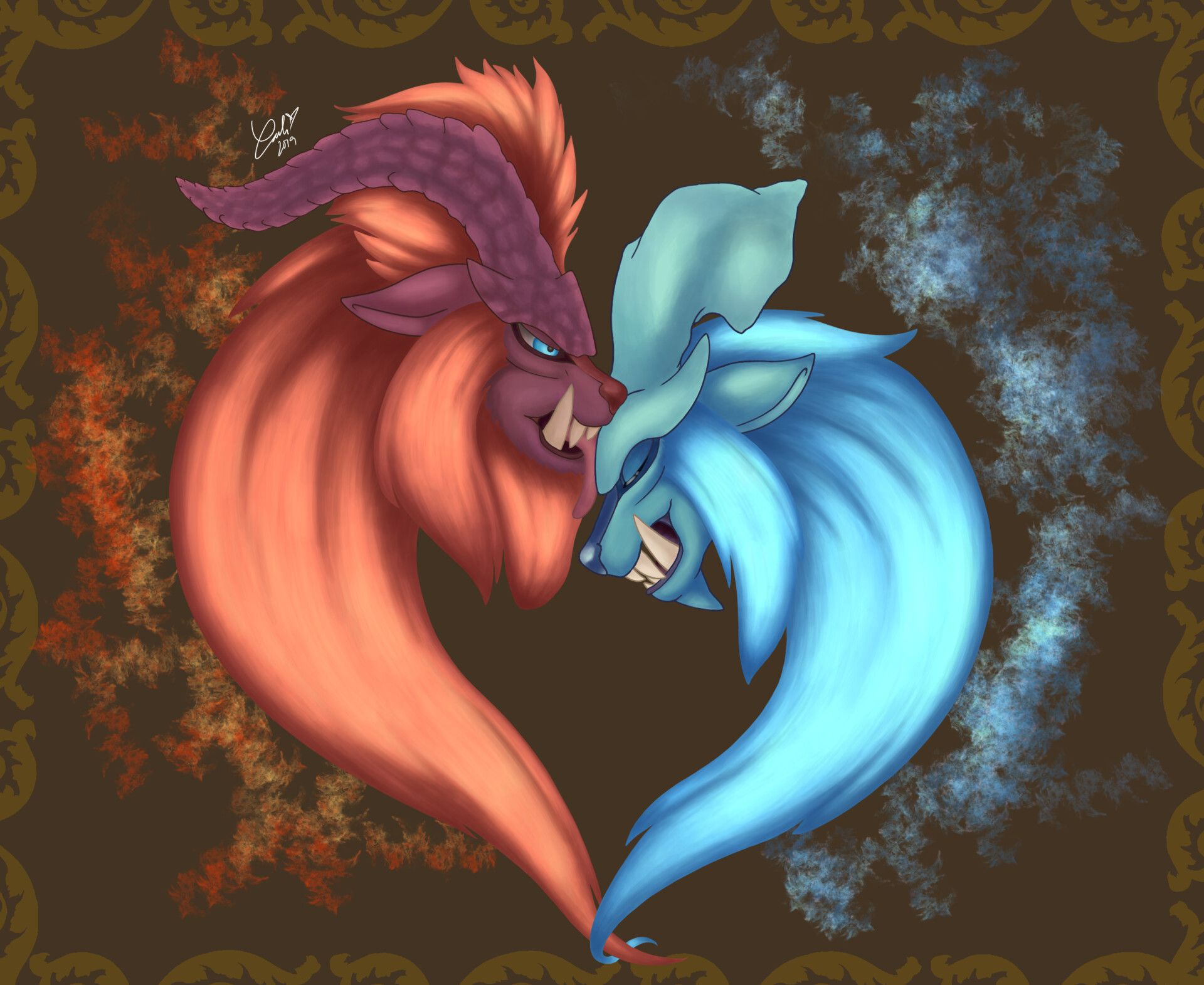 1920x1571 Carli Evangelista & Lunastra Hunter World Fanart