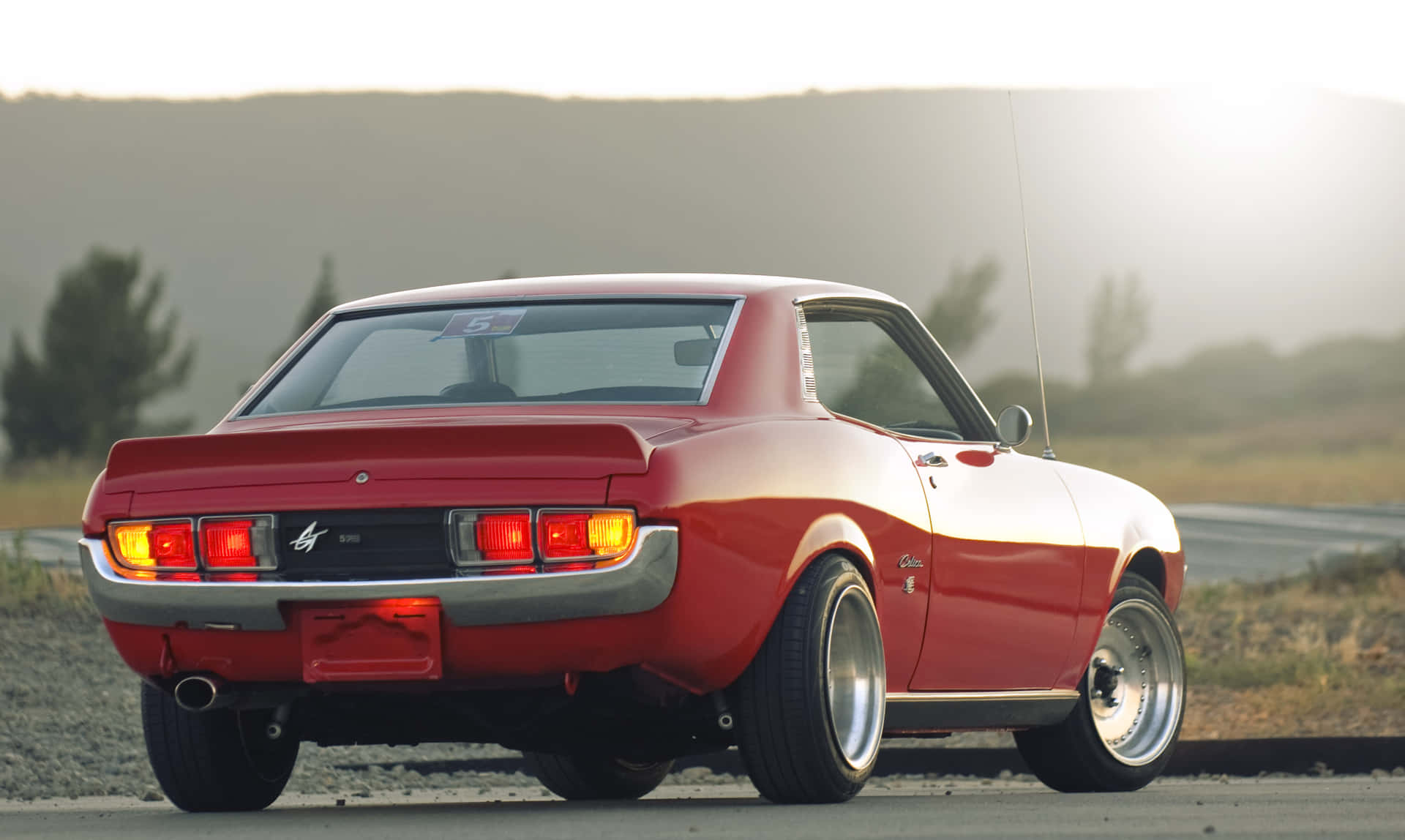 1920x1148 Download Vintage Toyota Celica Back View Sunset Wallpaper