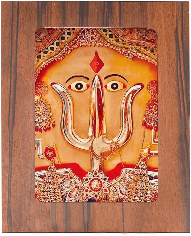 811x1000 Indo Trends Global Goddess Rani Sati Dadi Trishul Photo Frame for Pooja Blessings. Rani Sati Dadi Picture Frame (Picture Size 5X7 Inch)