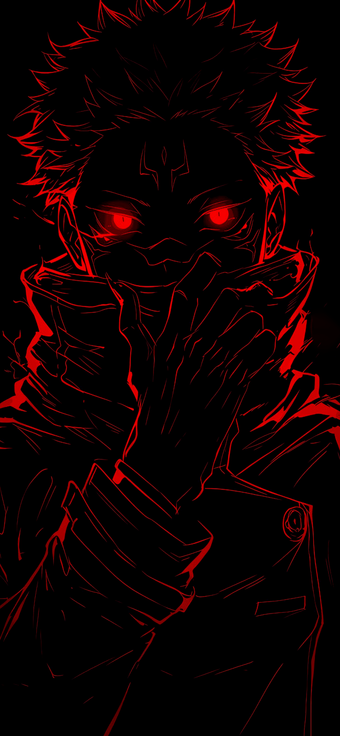 1080x2340 Sukuna Wallpaper 4K, Red aesthetic, AMOLED, 5K