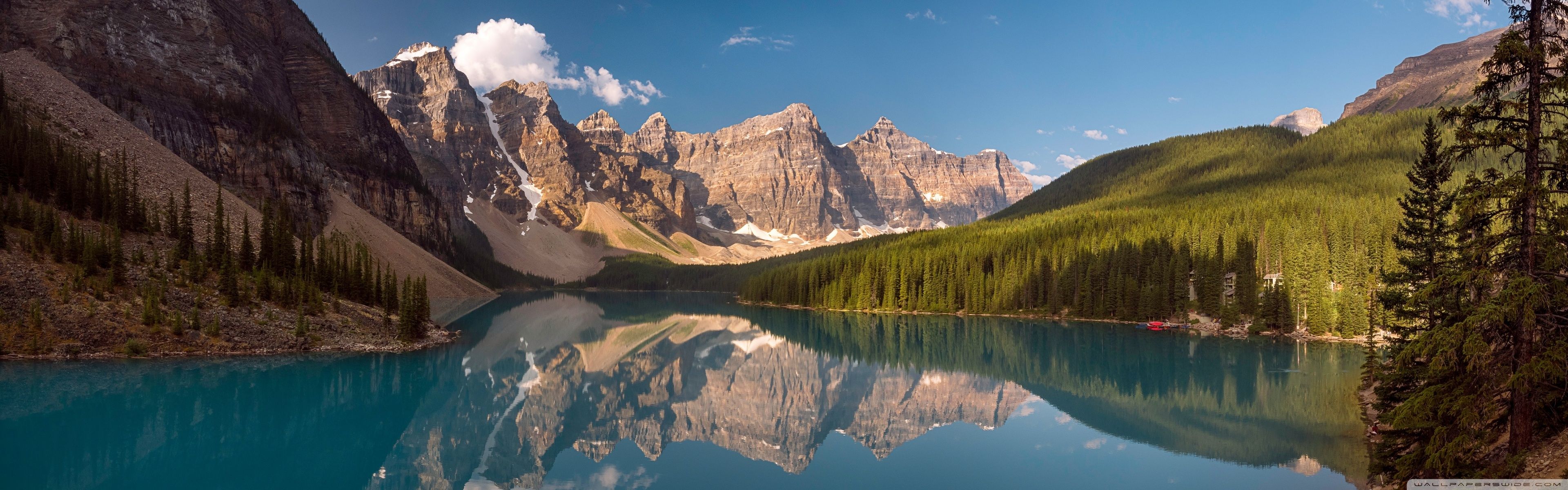 3840x1200 Lake Moraine 4K UHD Wallpaper for UltraHD Desktop and TV : Dual Monitor : Smartphone and Tablet Devices