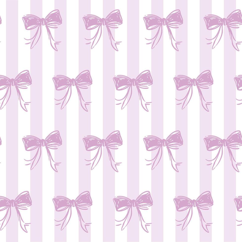980x980 Ribbon Image Wallpaper Purple Coquette Bow Ribbon Seamless Pattern On Striped Featuring Delicate Bow Ribbons Paired With Soft, Classic Feminine And Playful Aesthetic