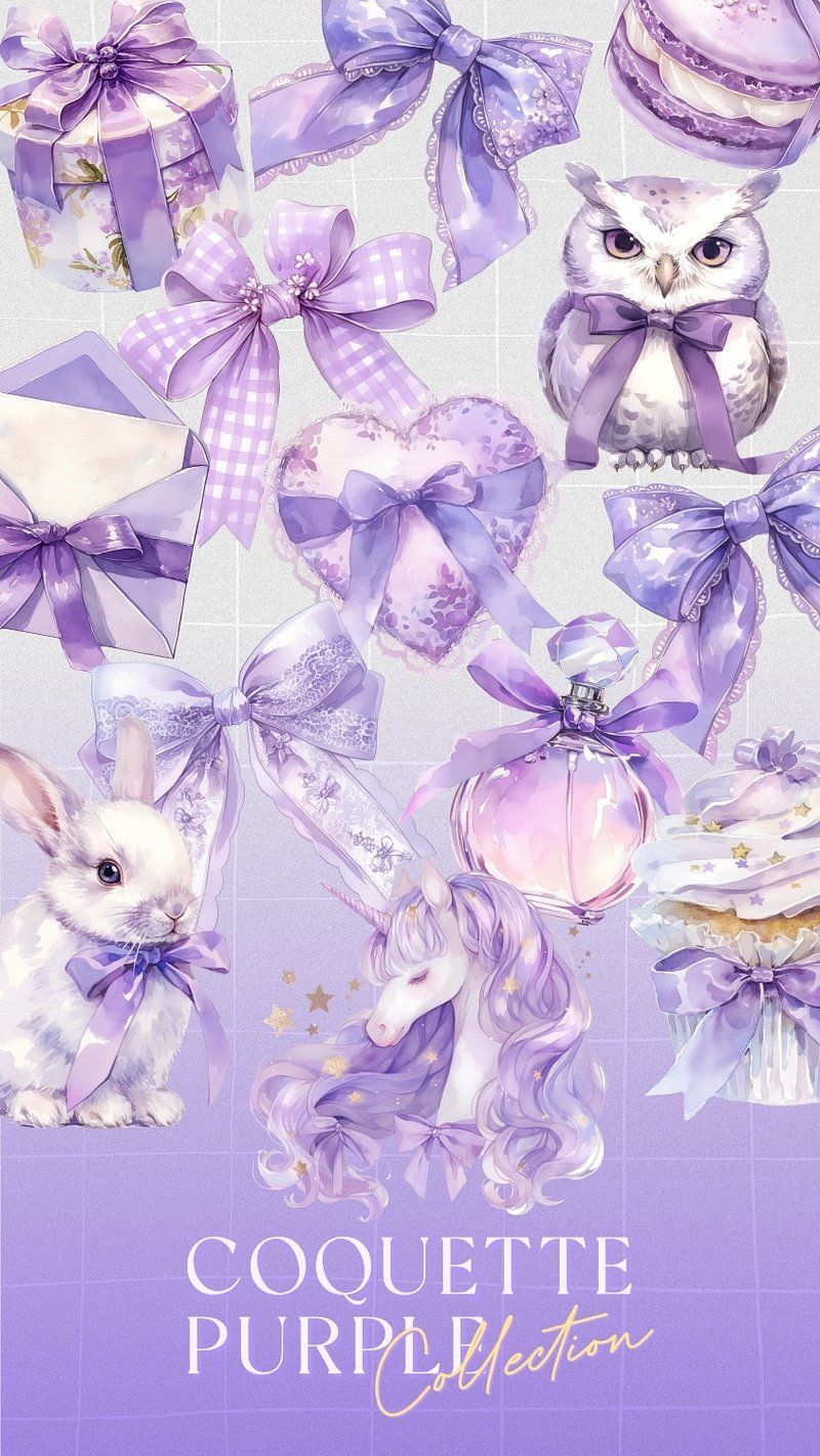 800x1422 Purple coquette ribbon bow png