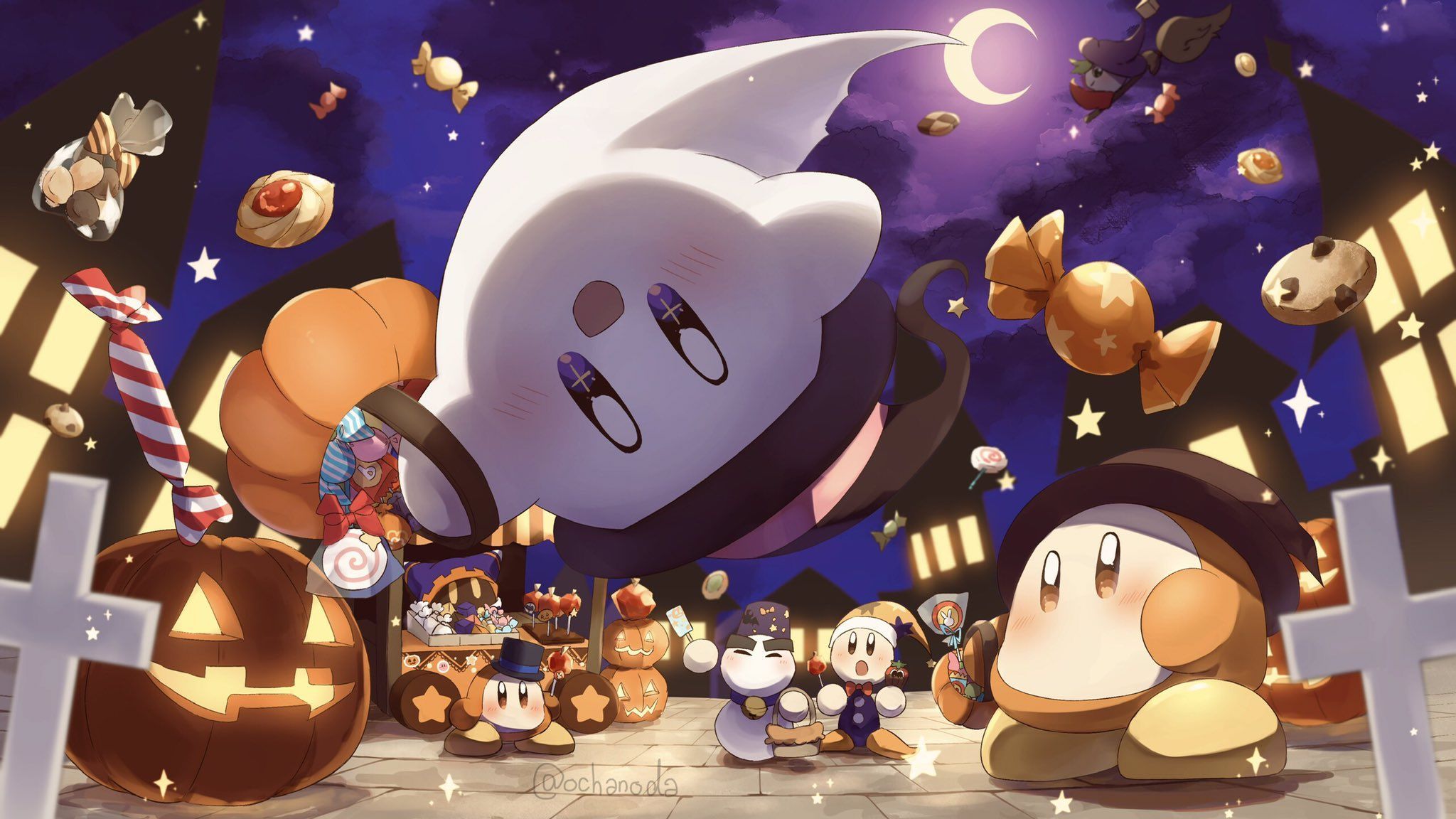 2048x1152 Halloween Kirby PC Wallpaper