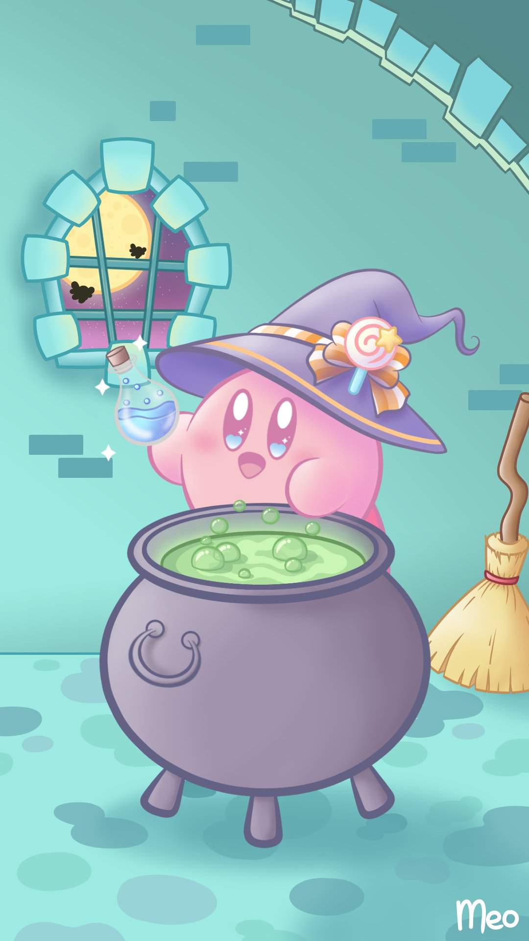 1080x1920 Kirby Halloween Wallpaper