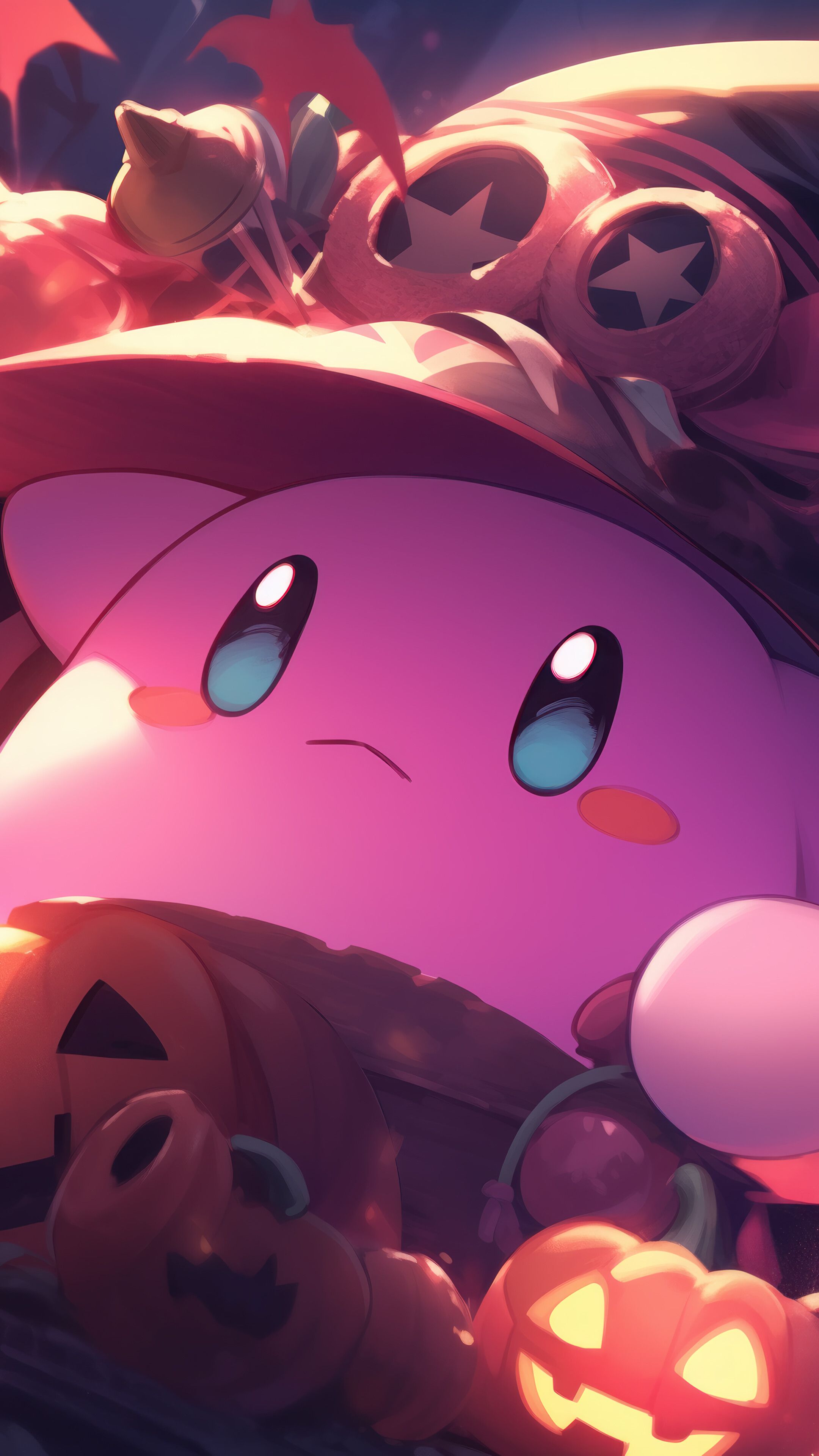 2160x3840 Kirby Jack o' Lantern Pumpkin Halloween 4K Wallpaper iPhone HD Phone m