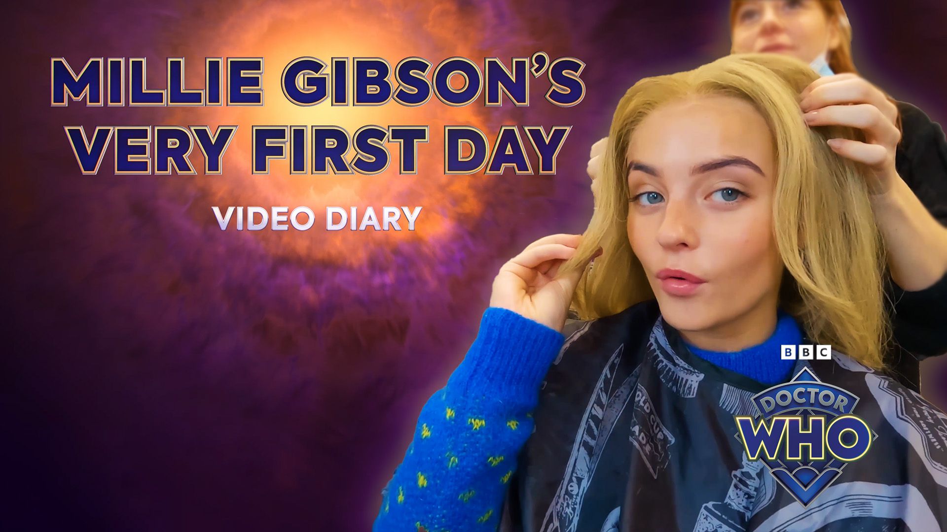 1920x1080 Millie Gibson behind the scenes at Doctor Who. The Devil's Chord Yards bts