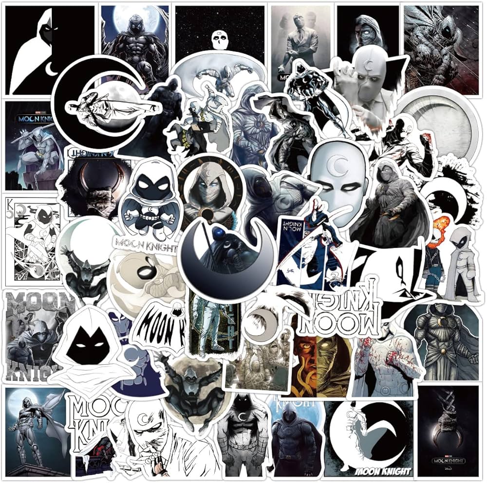 1000x993 Moon Knight Stickers For Laptop Marc Spector Stickers Steven Grant Stickers 50pcs American Movie Stickers Vinyl Waterproof Stickers Luggage Skateboard Water Bottle Stickers For Kids Teens : Amazon.ae: Computers