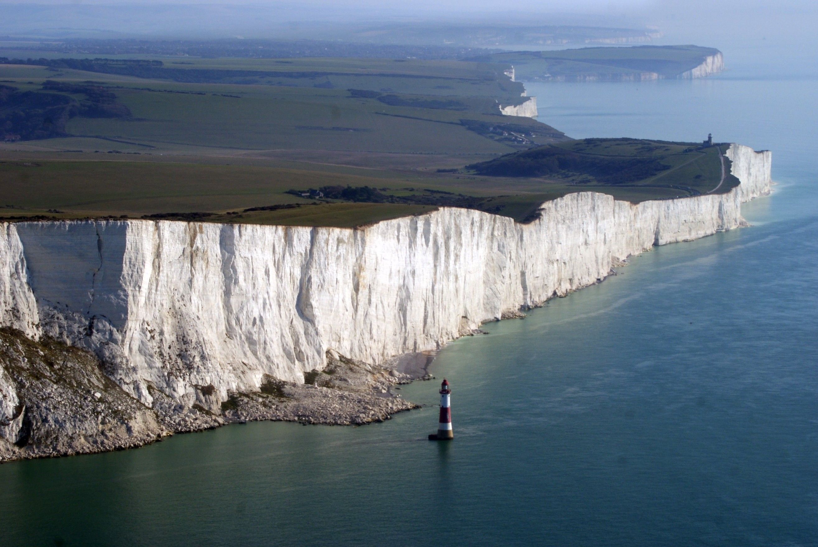 2629x1760 nature, Landscape, Cliff, England, Seven Sisters, Coast, Sea Wallpaper HD / Desktop and Mobile Background