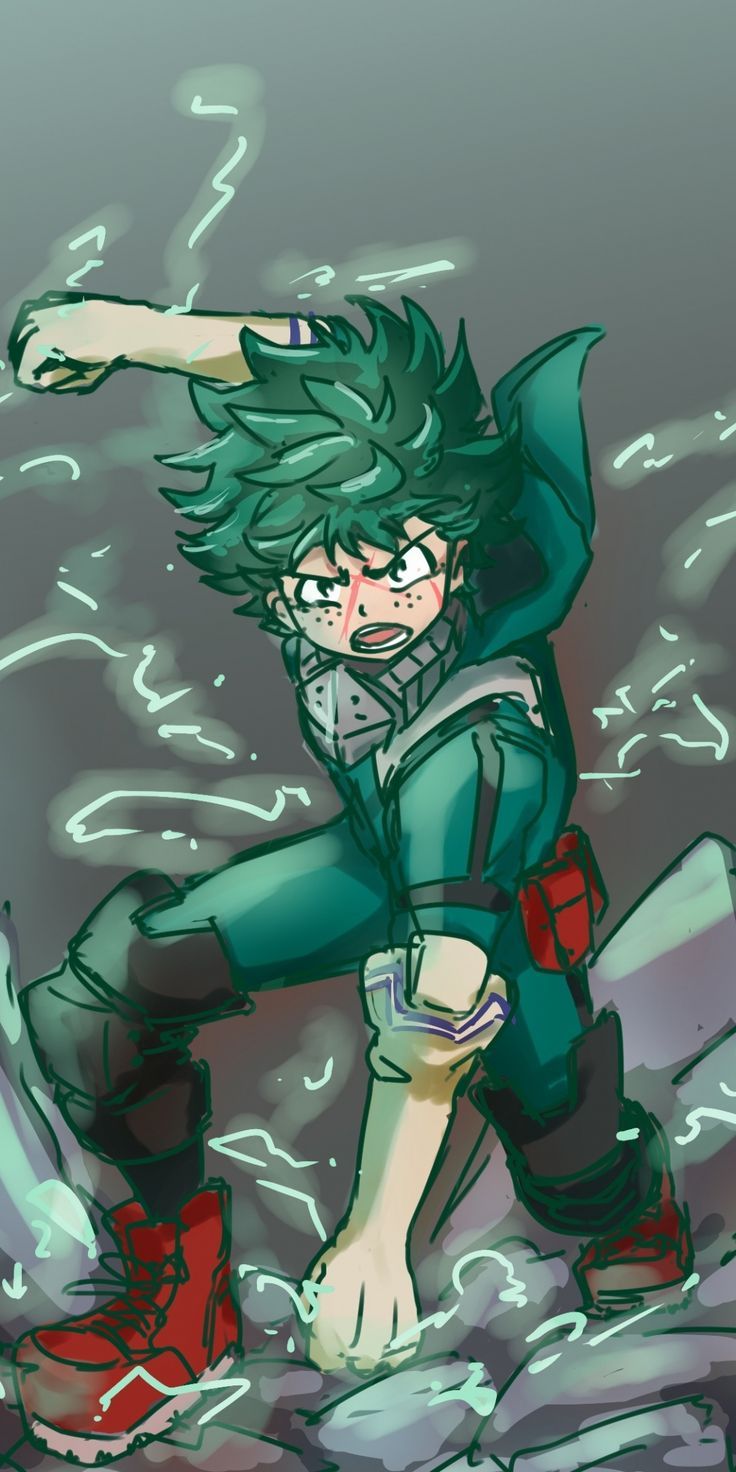 736x1472 Angry, green hair, anime boy, Izuku Midoriya, 1080x2160 wallpaper