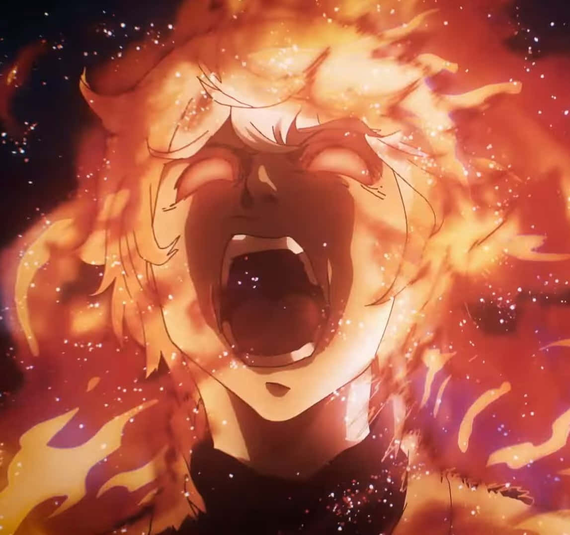 1147x1077 Download Anime Character Fire Rage Wallpaper