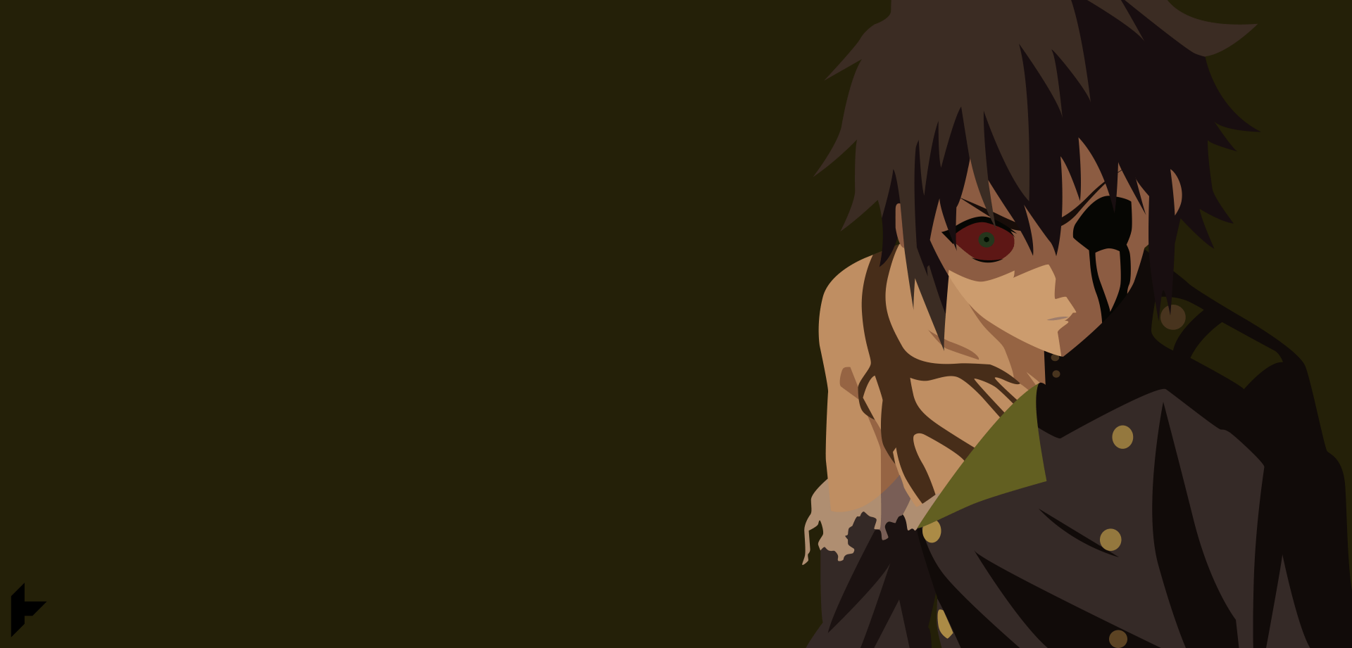 1920x921 Yūichirō Hyakuya in Minimalist Angry Uniform of the End 4K Ultra HD Wallpaper