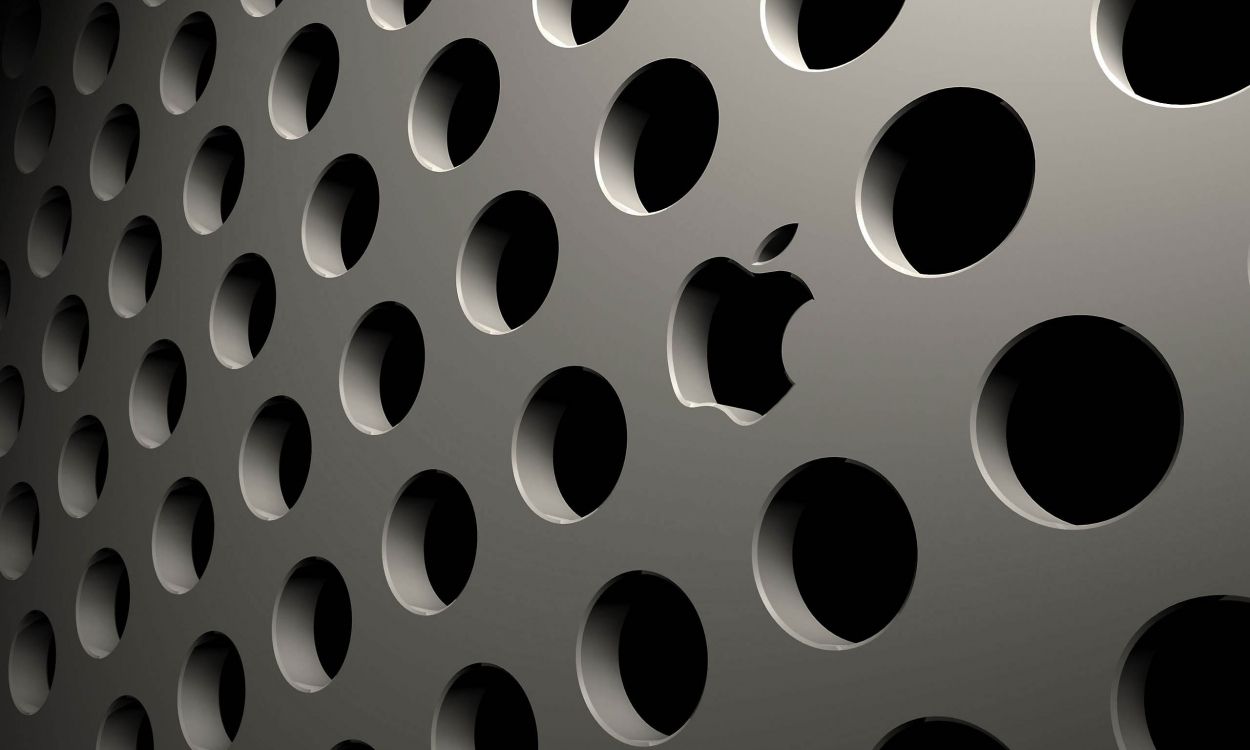 1250x750 Wallpaper Apple, Black, Pattern, Metal, Monochrome, Background Free Image
