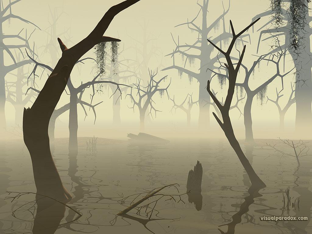 1024x768 Free 3D Wallpaper 'The Swamp' 1024x768