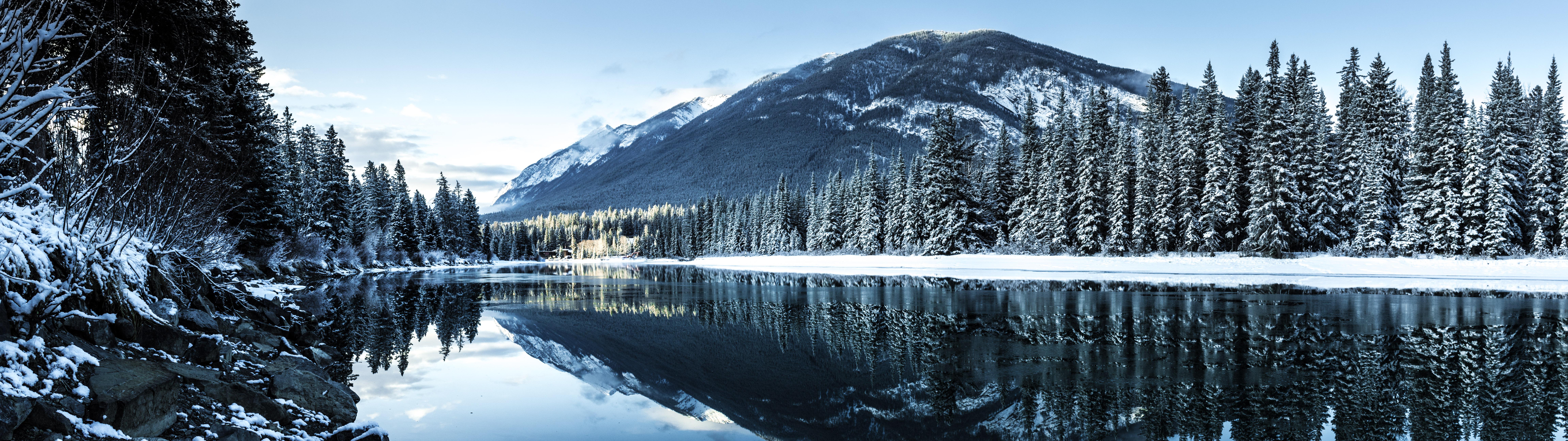9215x2592 Had to get up early for this one. Bow River in Banff