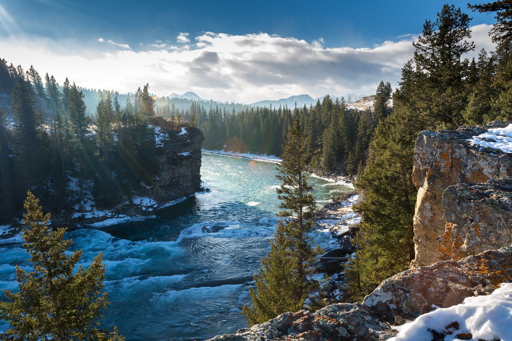 2048x1365 Free Bow River 4K Wallpaper & Desktop HD Background for PC