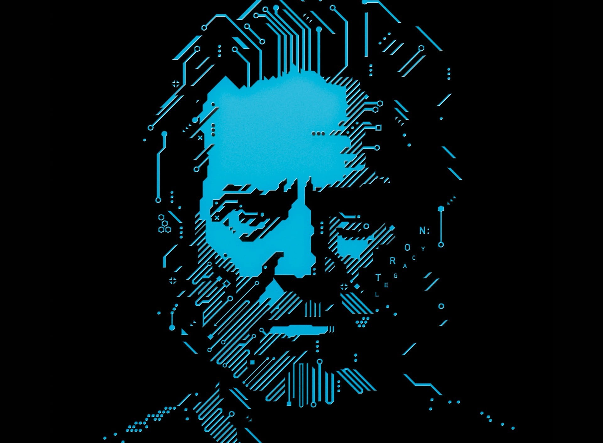 1920x1409 Male digital portrait, Tron: Legacy, Jeff Bridges, blue HD wallpaper