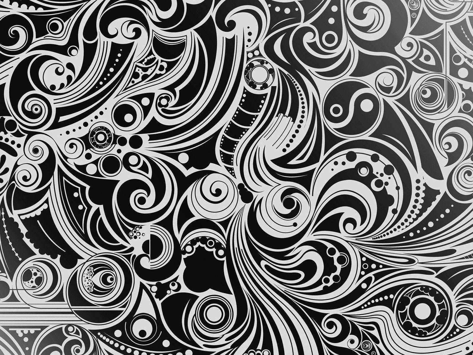 1600x1200 Download wallpaper 1600x1200 black, white, pattern, shape