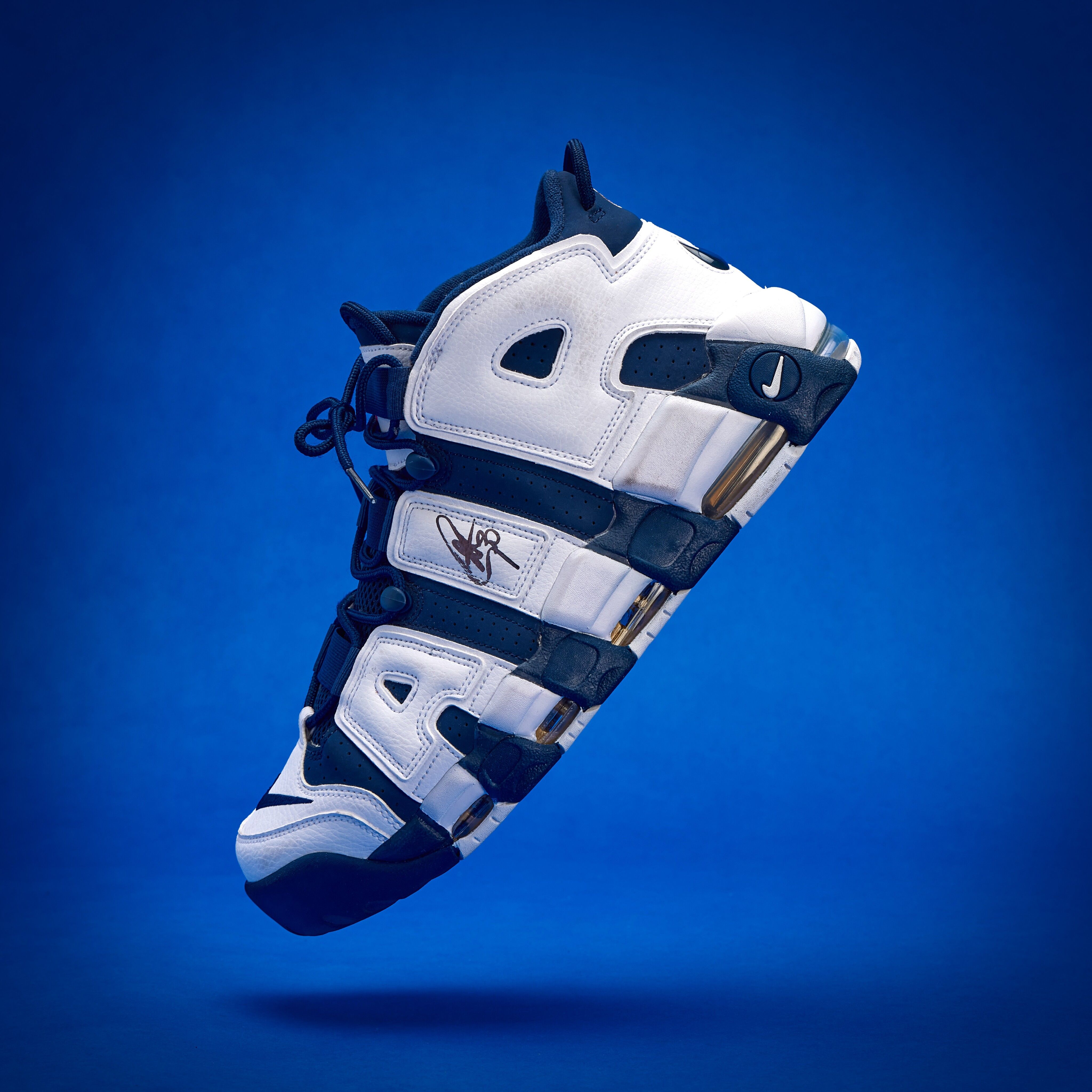 4096x4096 Stephen Curry 2025 2026 Worn Dual Signed Nike Air More Uptempo 96