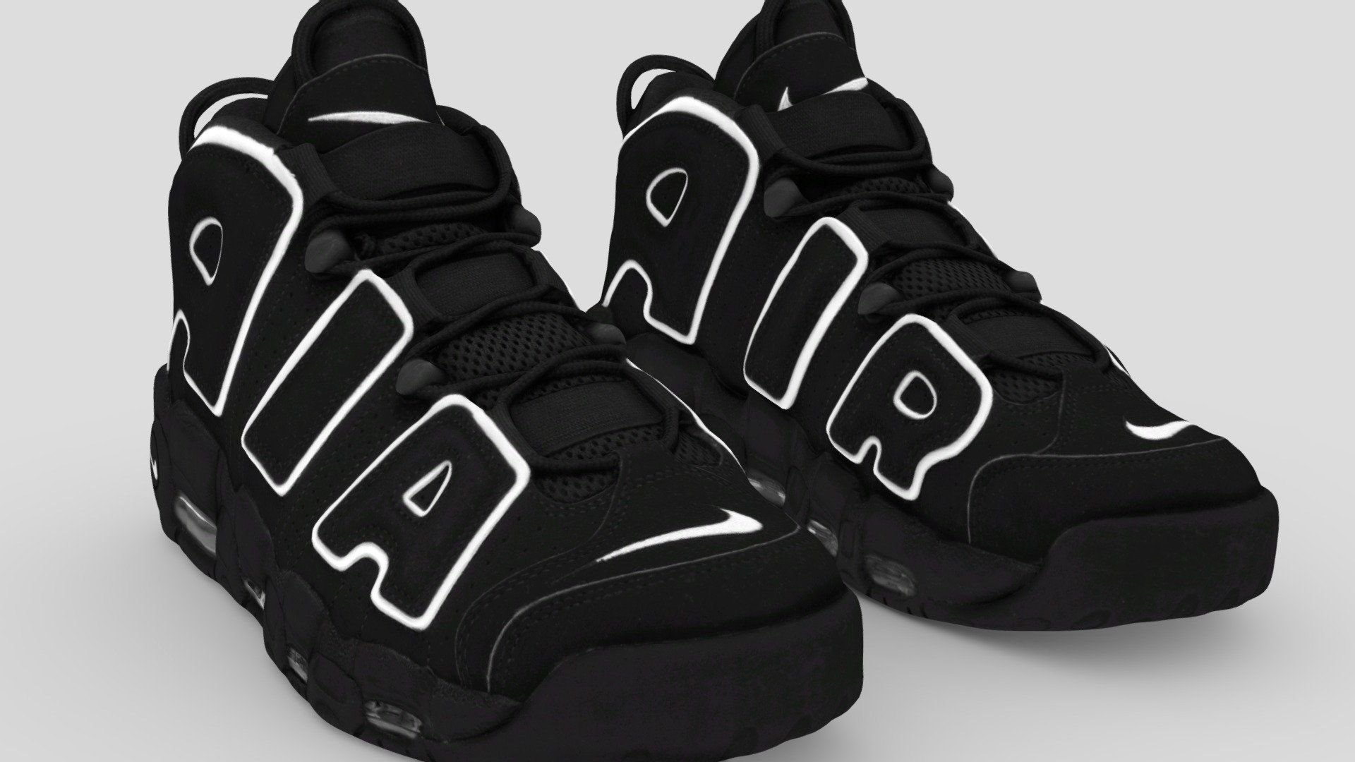1920x1080 Nike Air More Uptempo black model by Vincent Freelance [407205d]