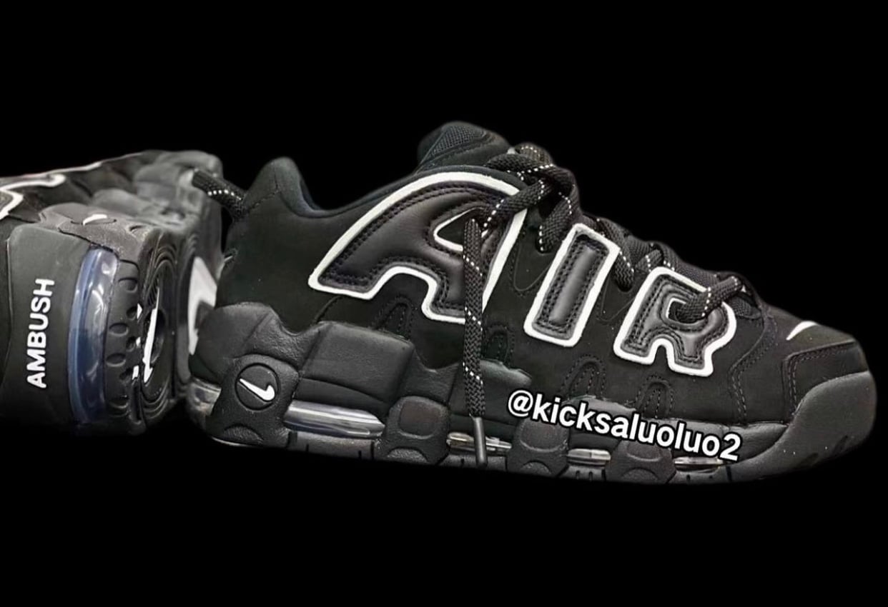 1242x850 AMBUSH x Nike Air More Uptempo Low Black White Release Date