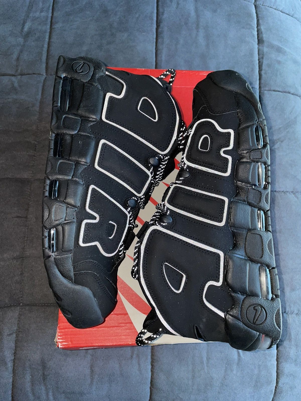 1200x1600 Nike Nike Air More Uptempo Black Reflective
