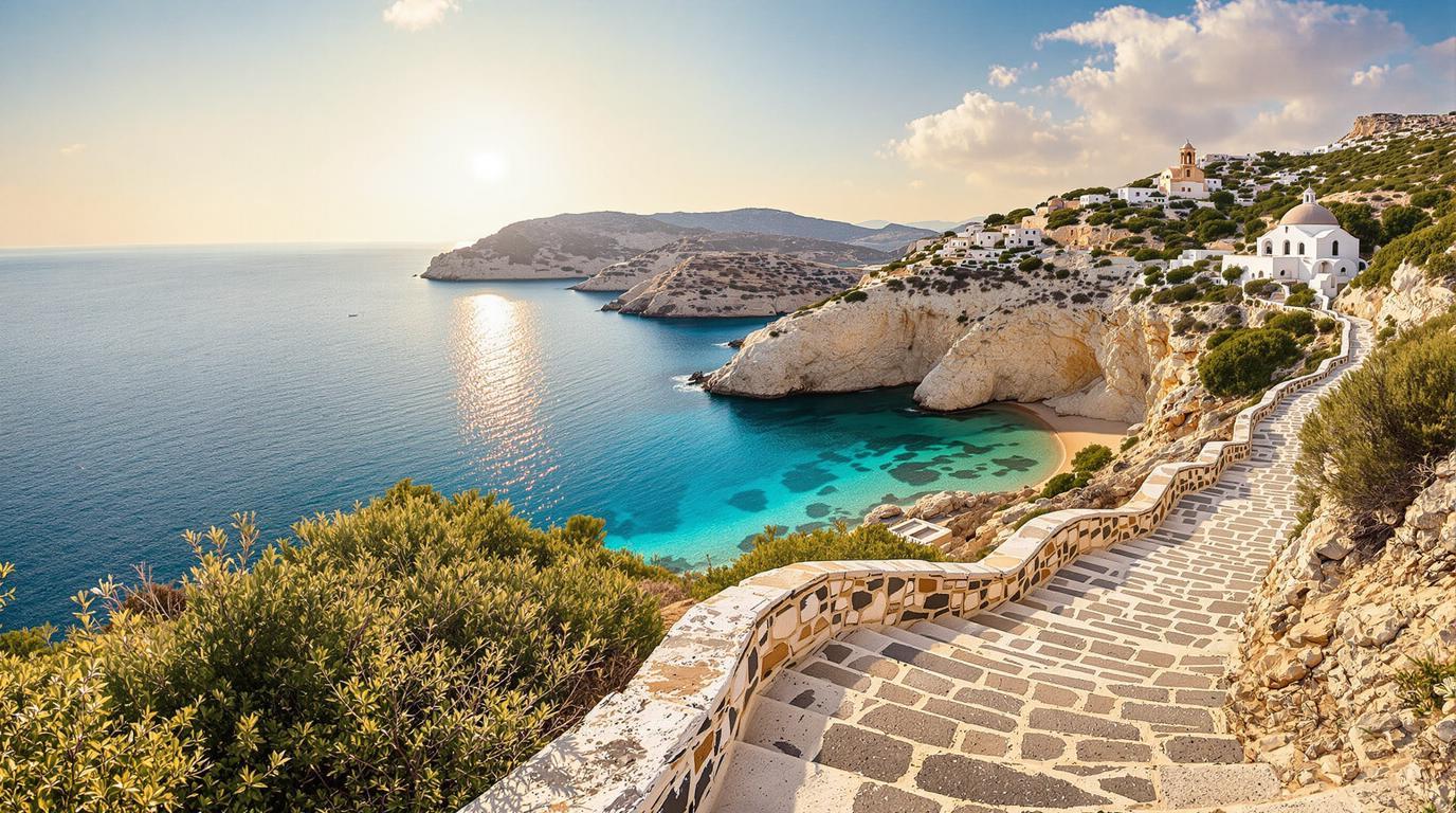 1376x768 This Greek island hides 180km of ancient stone footpaths connecting secret beaches where hikers walk in the steps of mythology