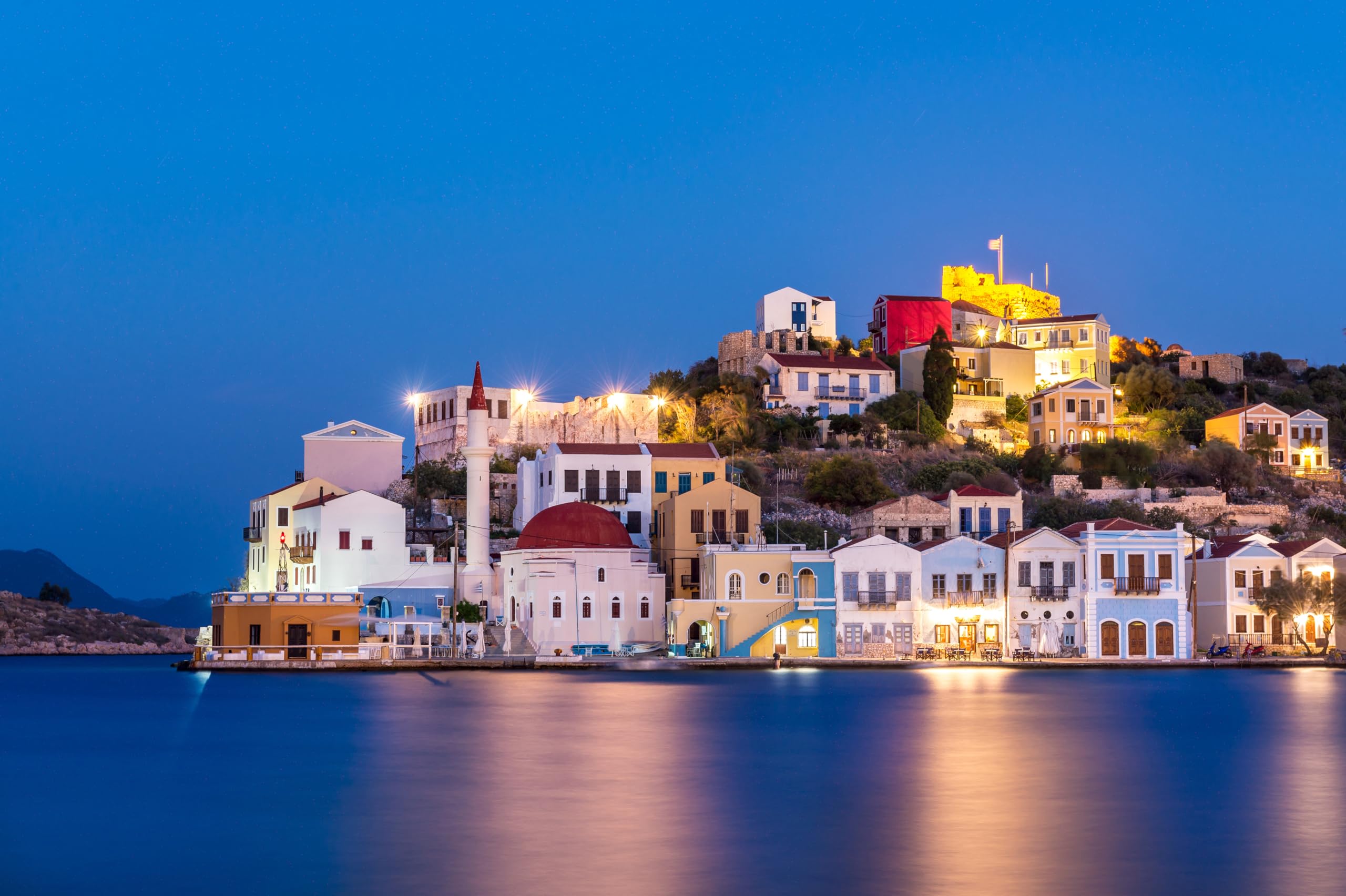 2560x1704 Amazon.com : CHNYWORK 15ftx8ft Greece Backdrop Traditional Greek Island Kastellorizo Night View Seacoast Colorful Houses Background Greece Travel Backdrop Wedding Party Decor Photo Shoot Studio Props Wallpaper