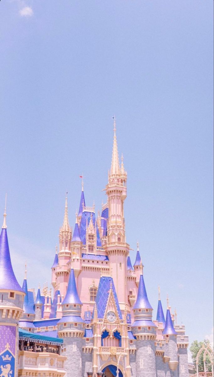 682x1200 Pink Castle with Blue Turrets. Pastel castle wallpaper iphone, Disney pastel castle poster, Disneyland castle