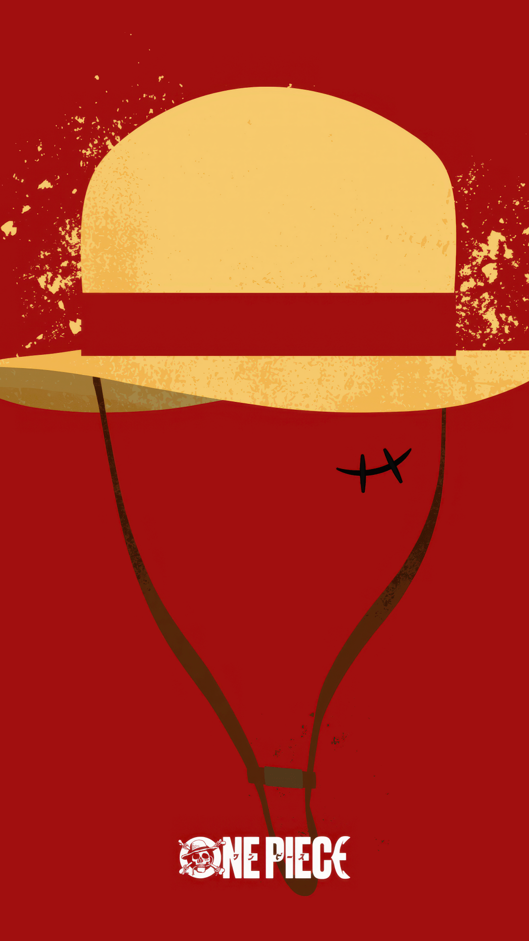 1080x1920 Monkey D. Luffy Wallpaper 4K, Hat, Minimalist, Red background