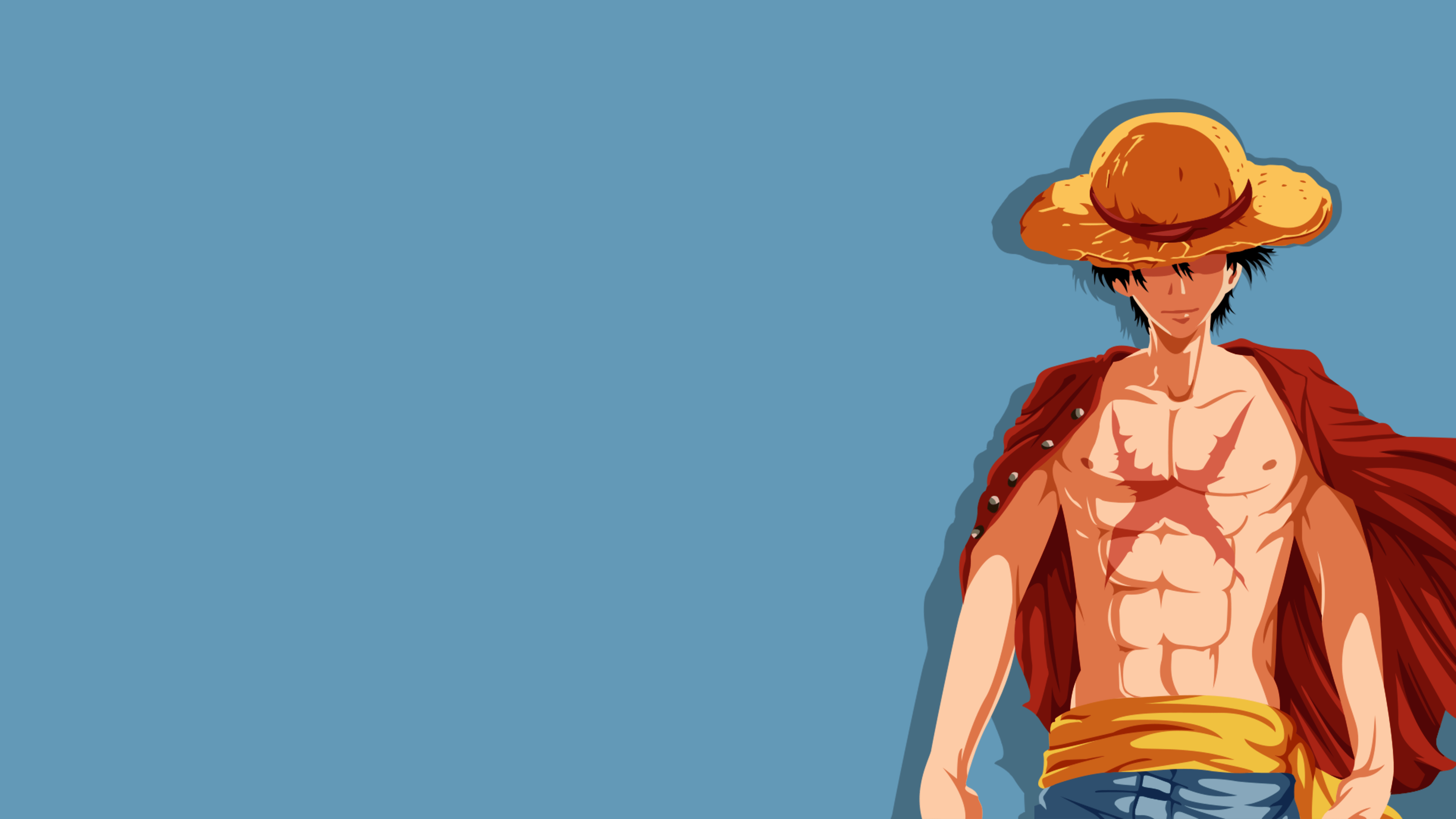 3840x2160 Monkey D. Luffy Wallpaper 4K, Straw Hat Pirates, Minimalist