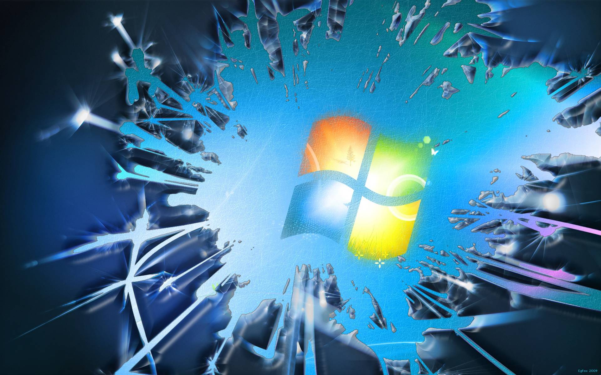 1920x1200 Broken Windows 7 Wallpaper