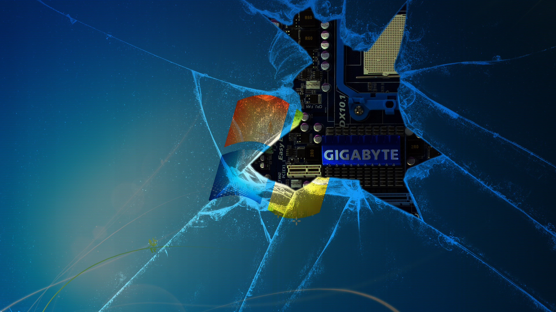 1920x1080 Broken screen monitor Desktop wallpaper 1920x1080