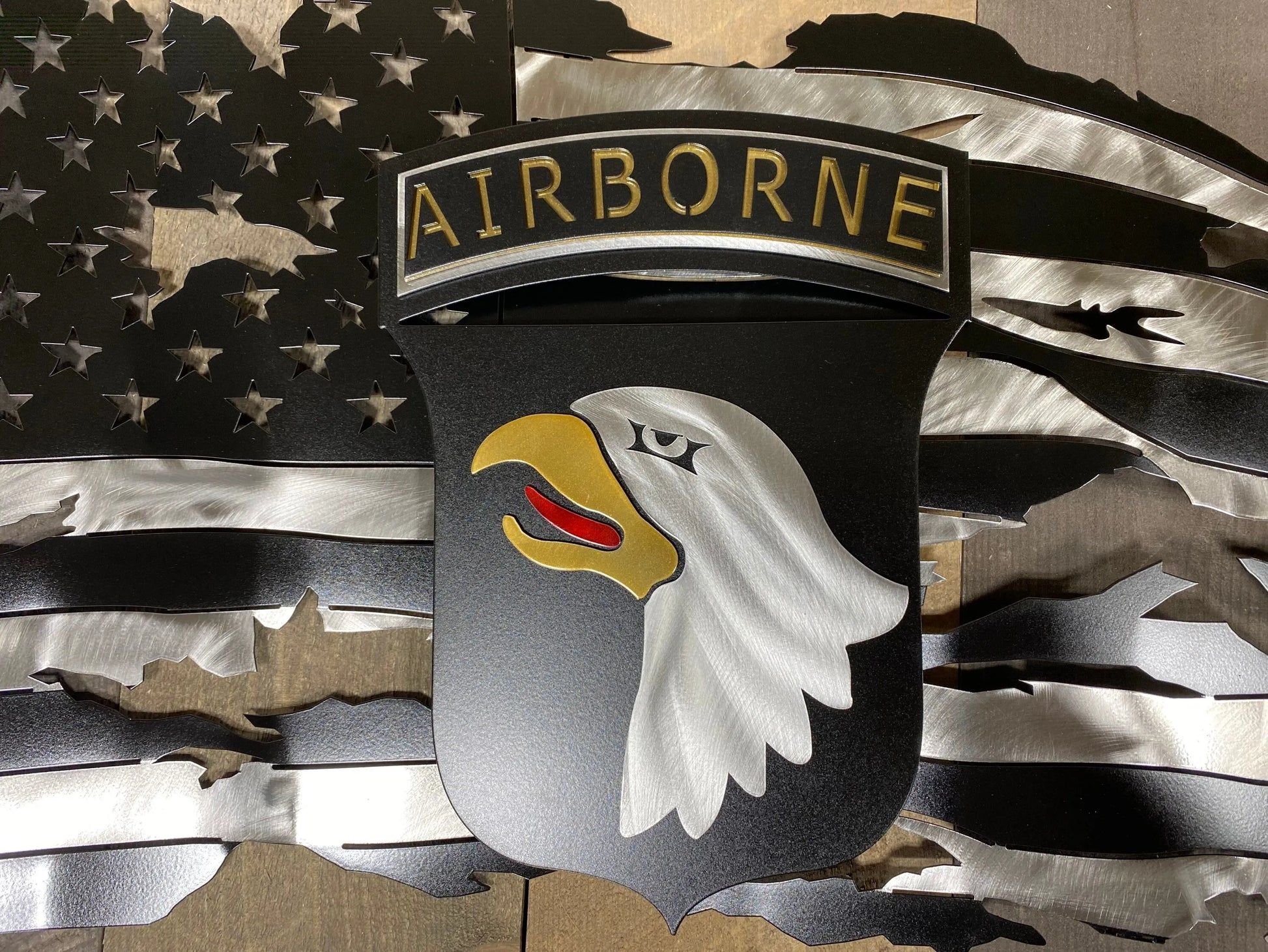 1946x1460 101st Airborne Tattered American Flag