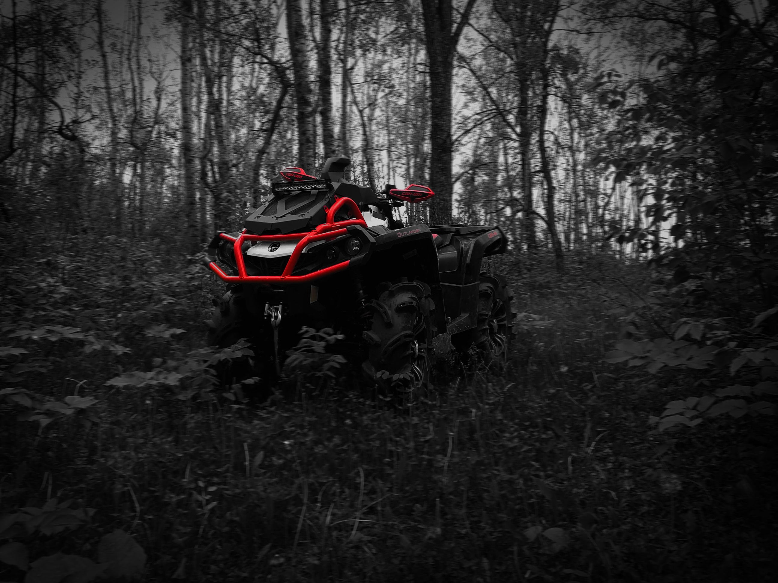 2592x1944 Black and red ATV, quad, Outlander, can am, brp HD wallpaper