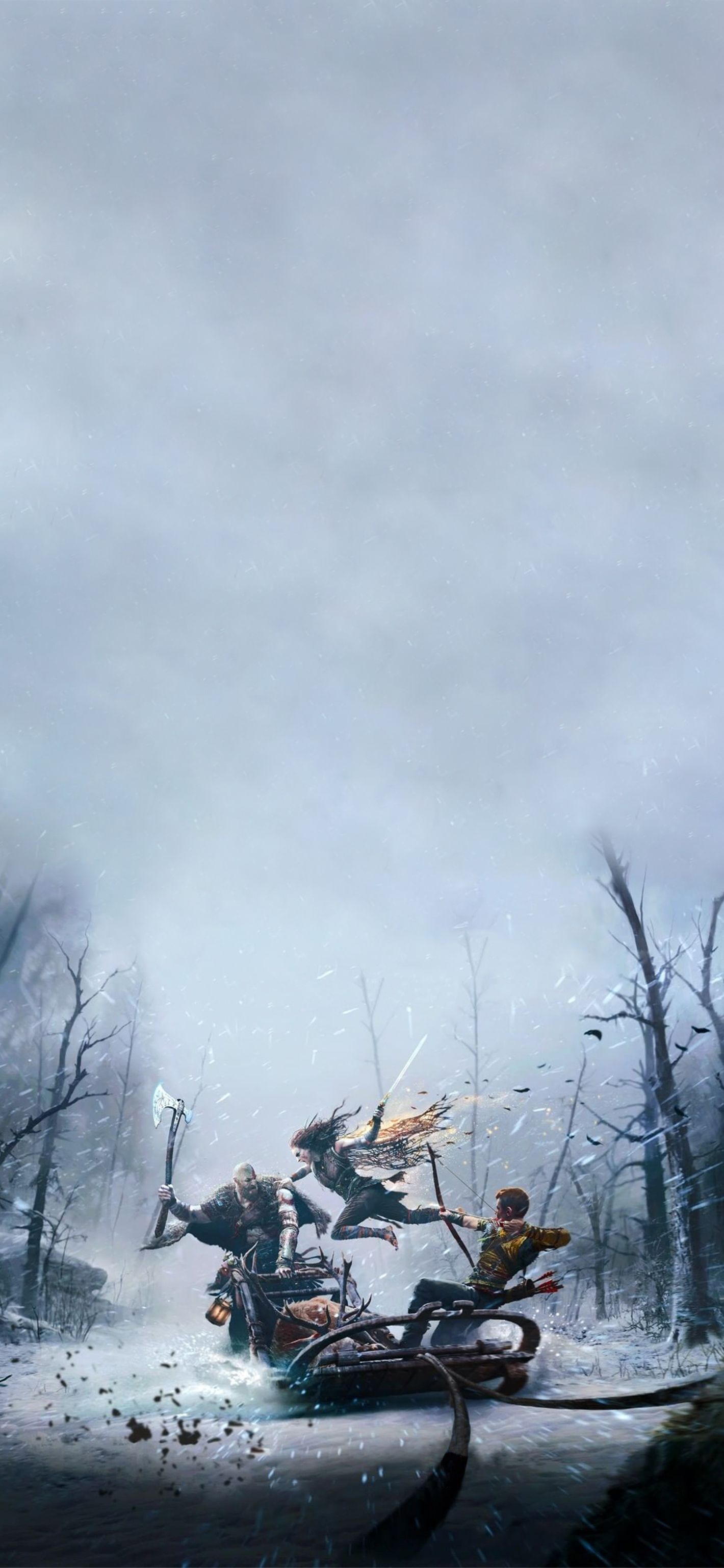 1420x3073 God of War Ragnarök and mobile wallpaper (2022)