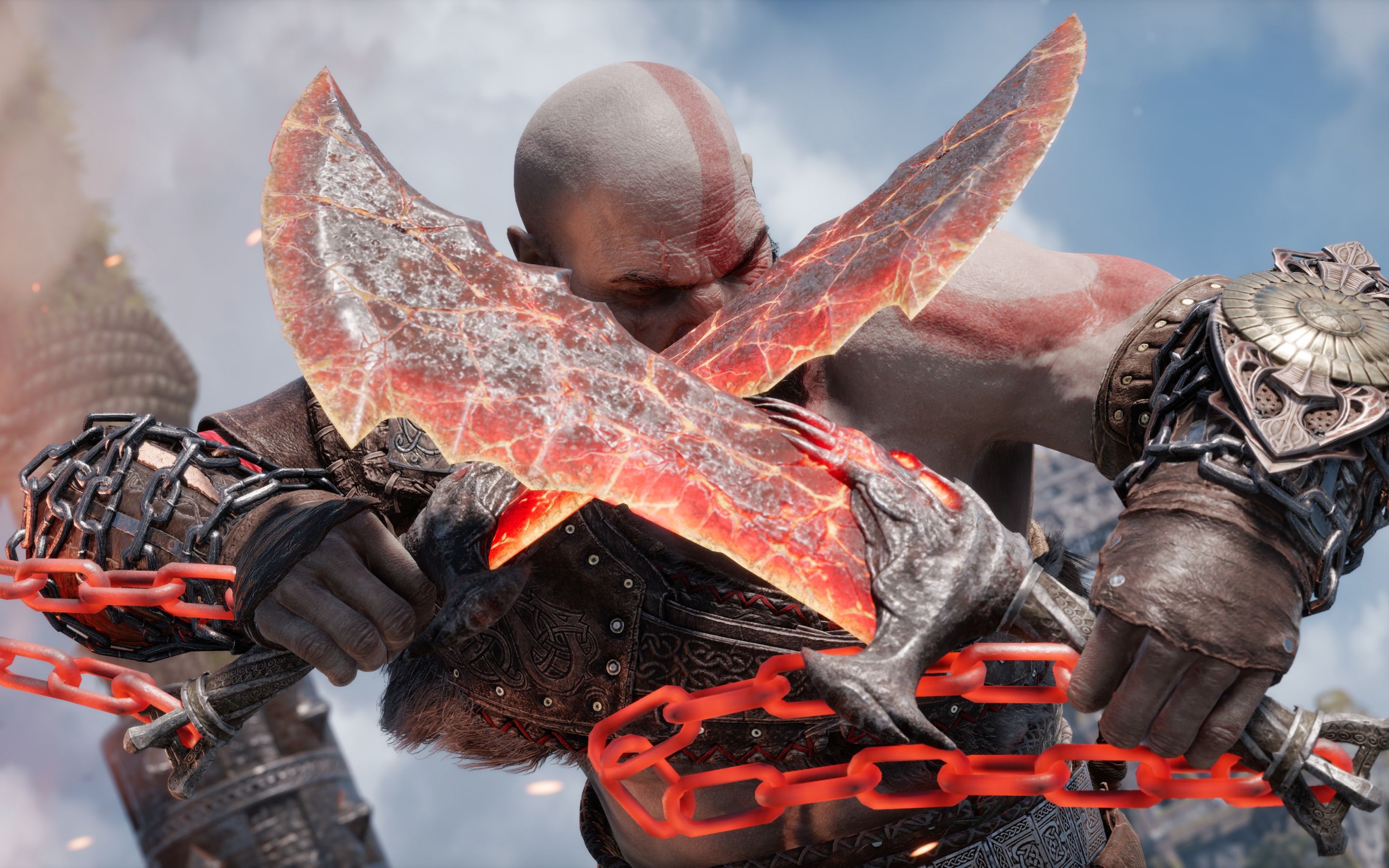 2880x1800 God of War Ragnarök Wallpaper 4K, Blades of Chaos, Kratos