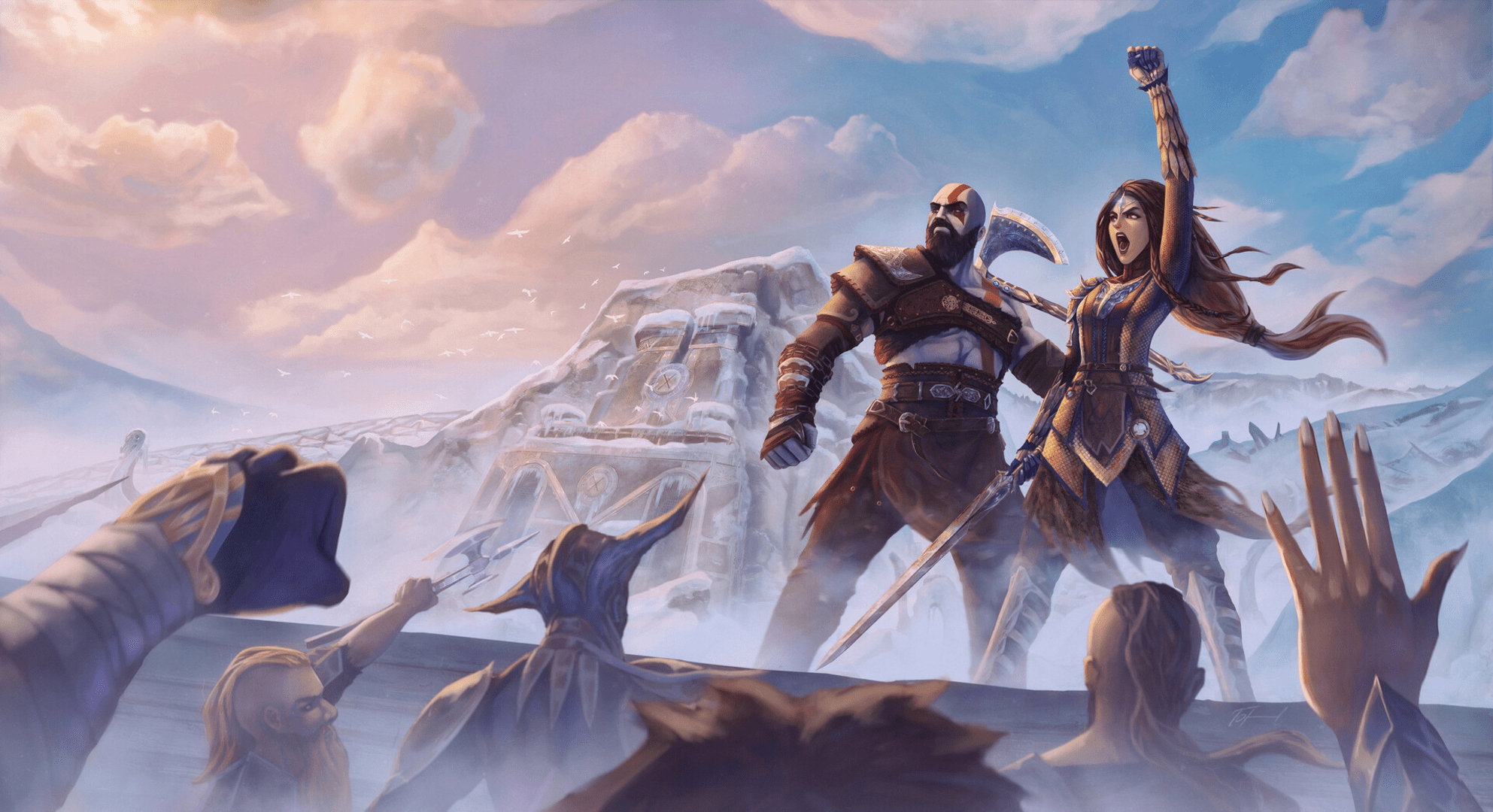 1985x1080 Kratos & Freya God of War Ragnarok Wallpaper, HD Games 4K Wallpaper, Image and Background