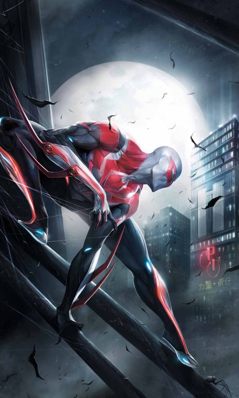 768x1280 Spiderman 2099 white fan art I found
