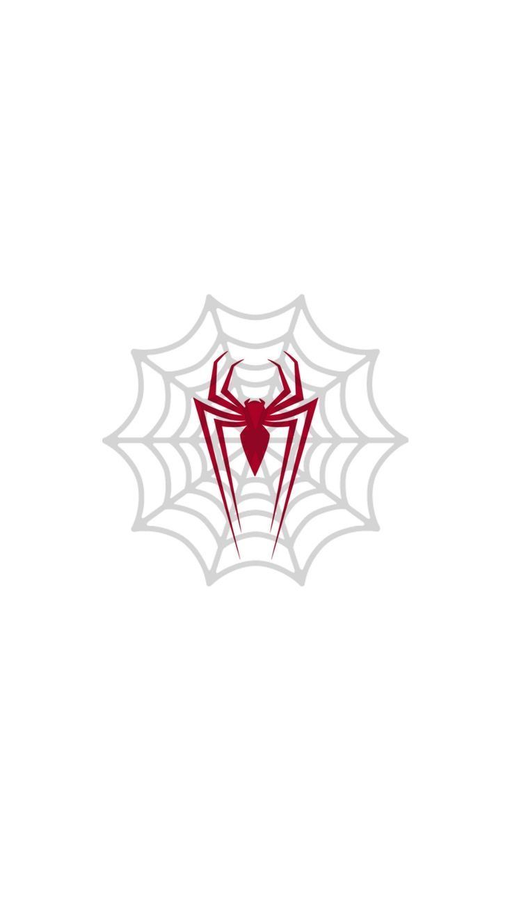 736x1308 Spider Logo Wallpaper. Cute spider man wallpaper, White spider man wallpaper, Spiderman white background