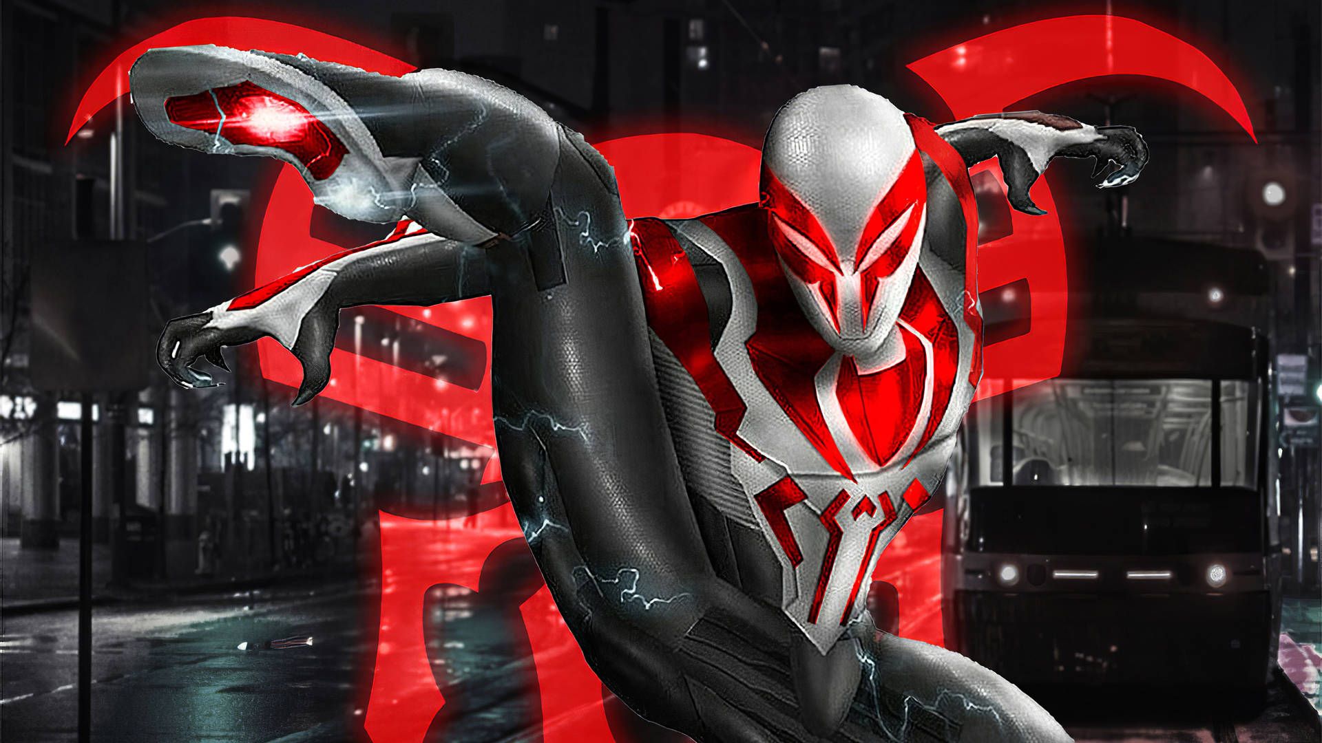 1920x1080 Download A Portrait Of The Amazing Spider Man In Bright White Wallpaper