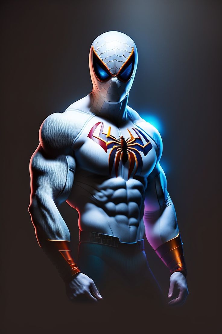 736x1104 A white spiderman