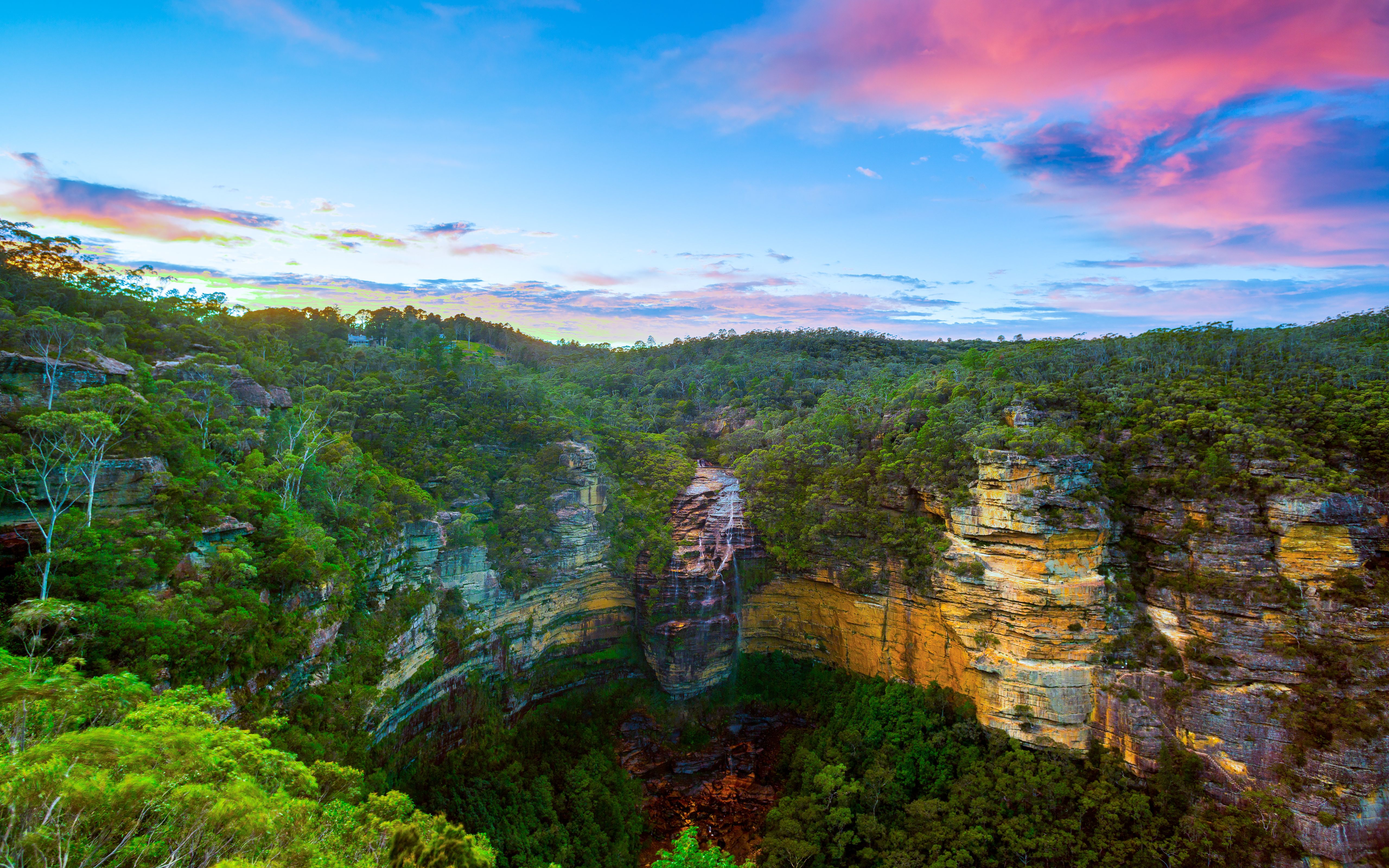 5120x3200 Wentworth Falls Wallpaper 4K, Blue mountains, Australia
