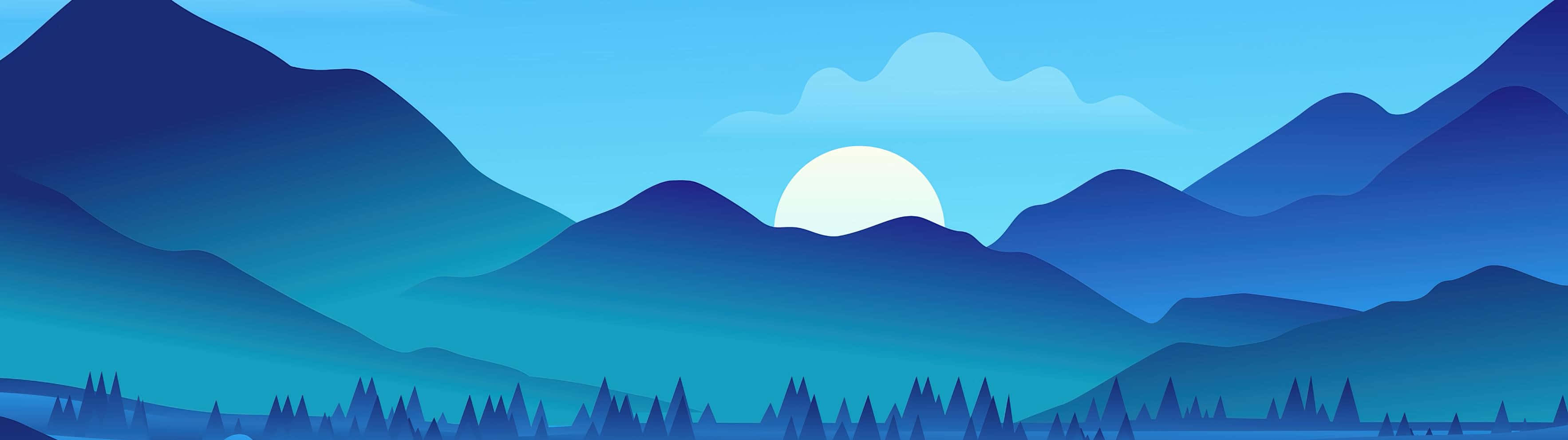 3533x993 Download A Pictureque View Of The Majestic Blue Mountains In New South Wales, Australia. Wallpaper