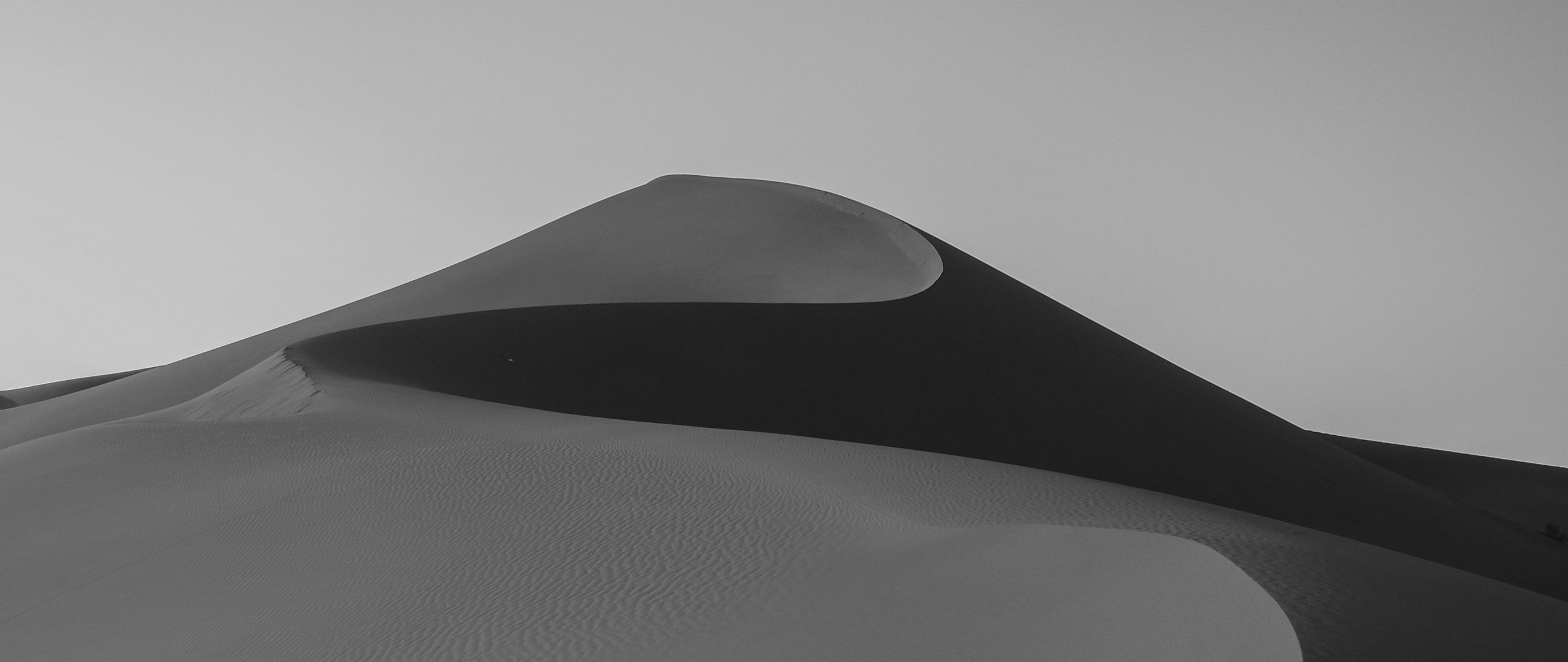 2560x1080 Download wallpaper 2560x1080 desert, sand, bw, dunes, winding dual wide 1080p HD background